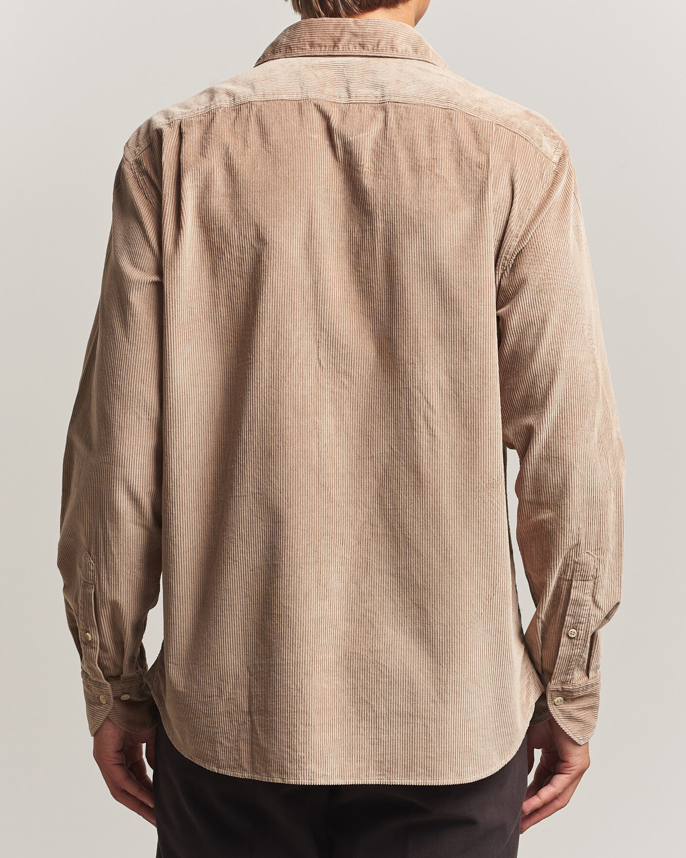 Herr | Skjortor | Stenströms | Regular Fit Cord Pocket Shirt Light Brown