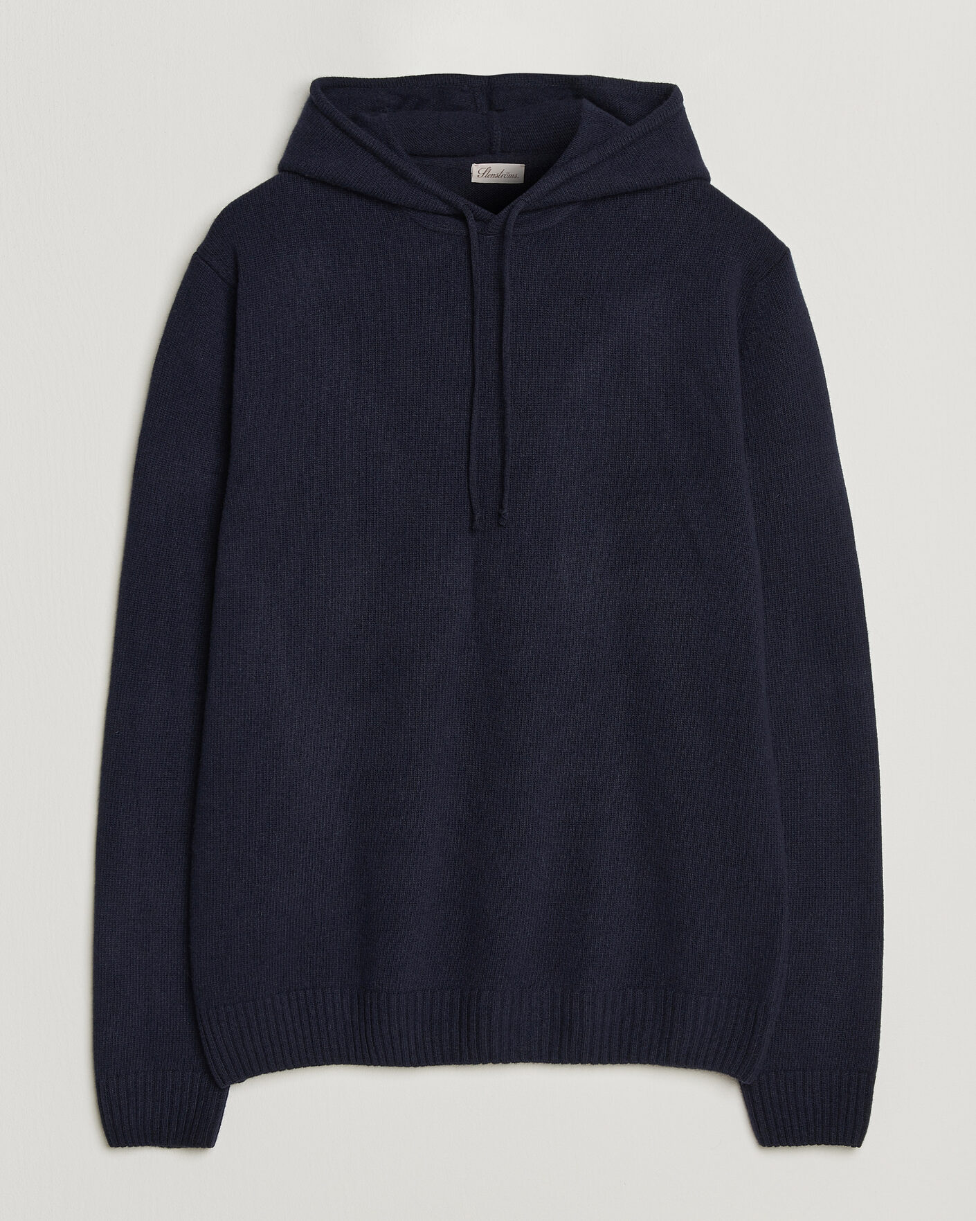 Herr | Tröjor | Stenströms | Brushed Merino Hood Navy