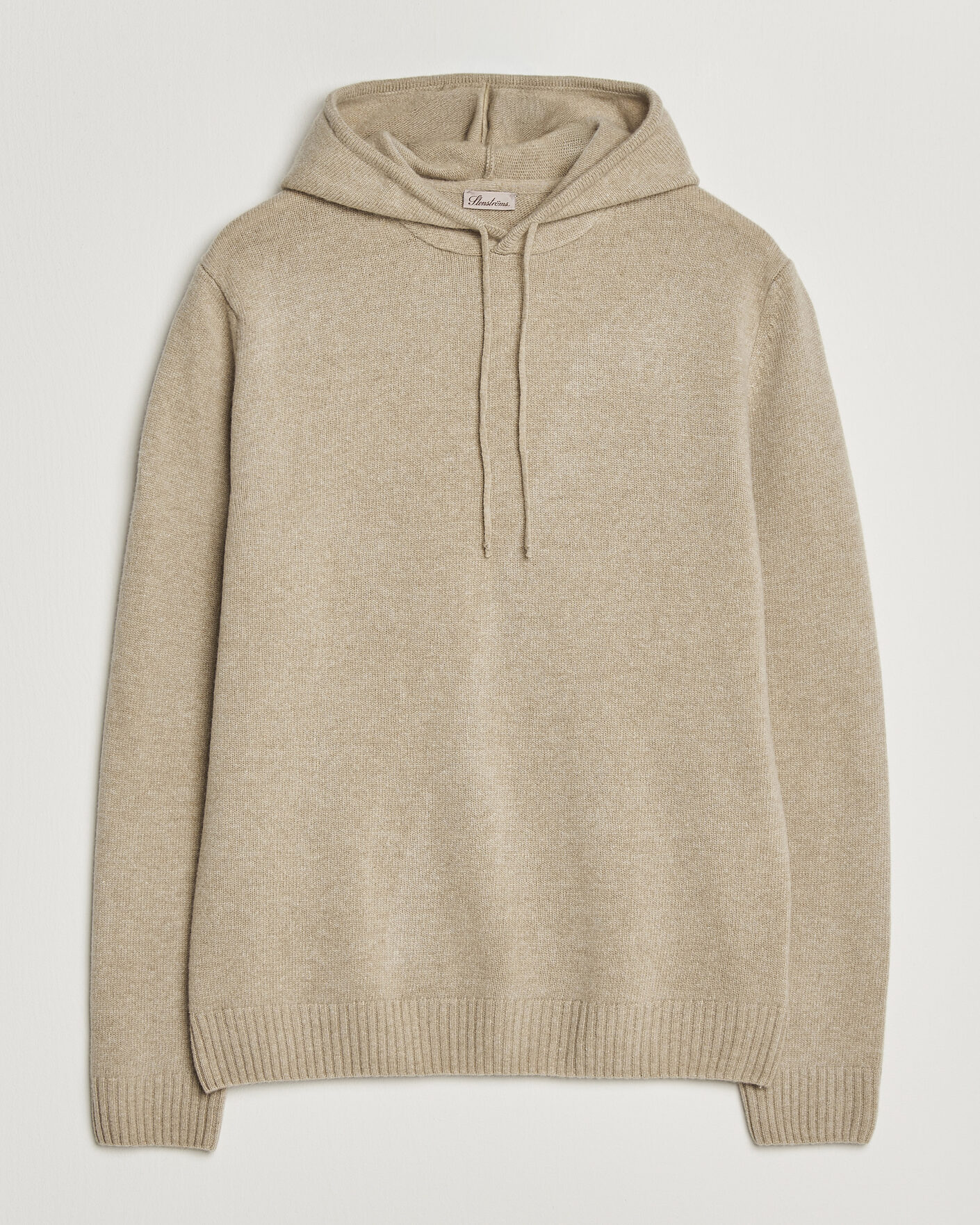 Herr | Tröjor | Stenströms | Brushed Merino Hood Beige