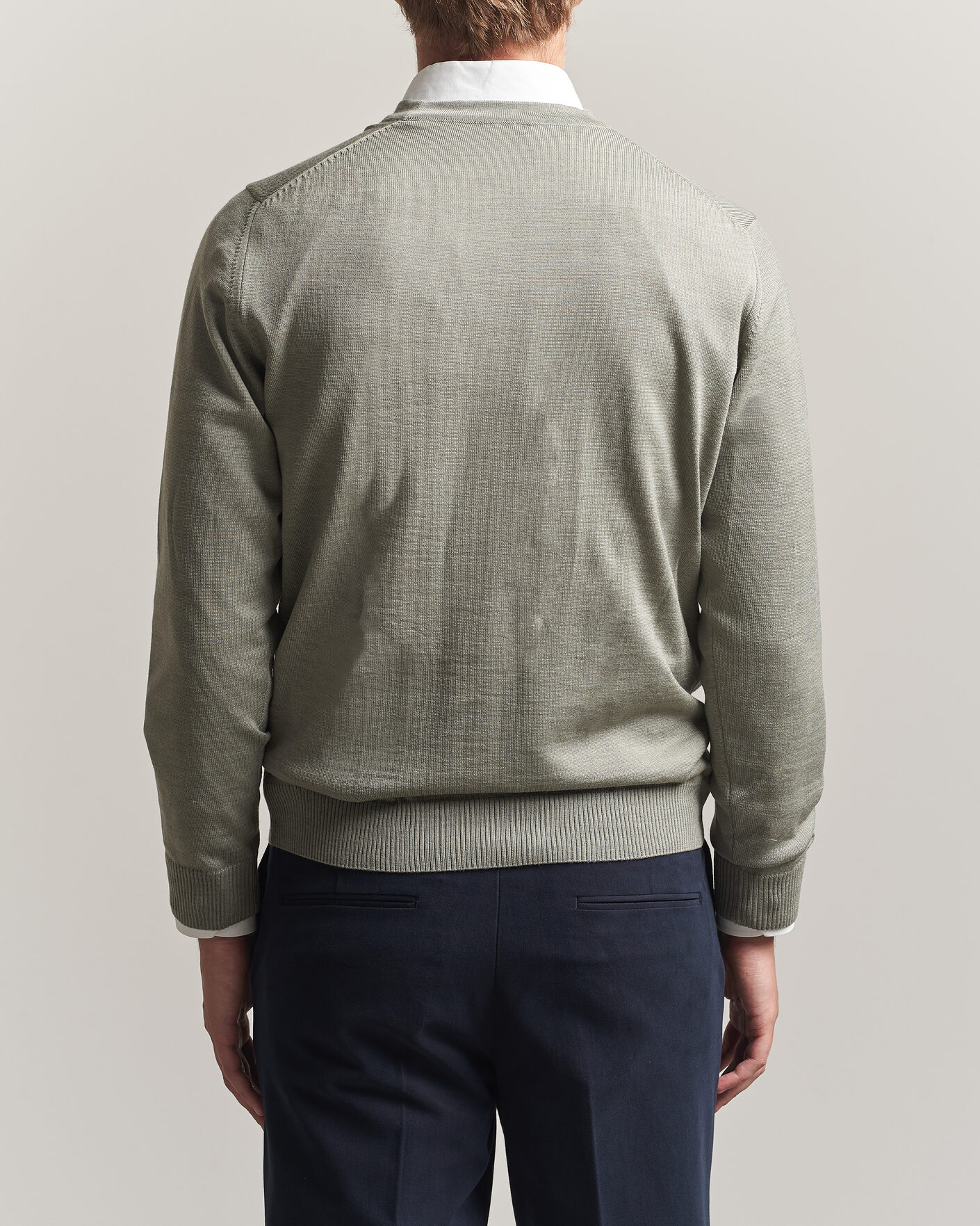 Herr | Tröjor | Stenströms | Merino Cardigan Green/Grey