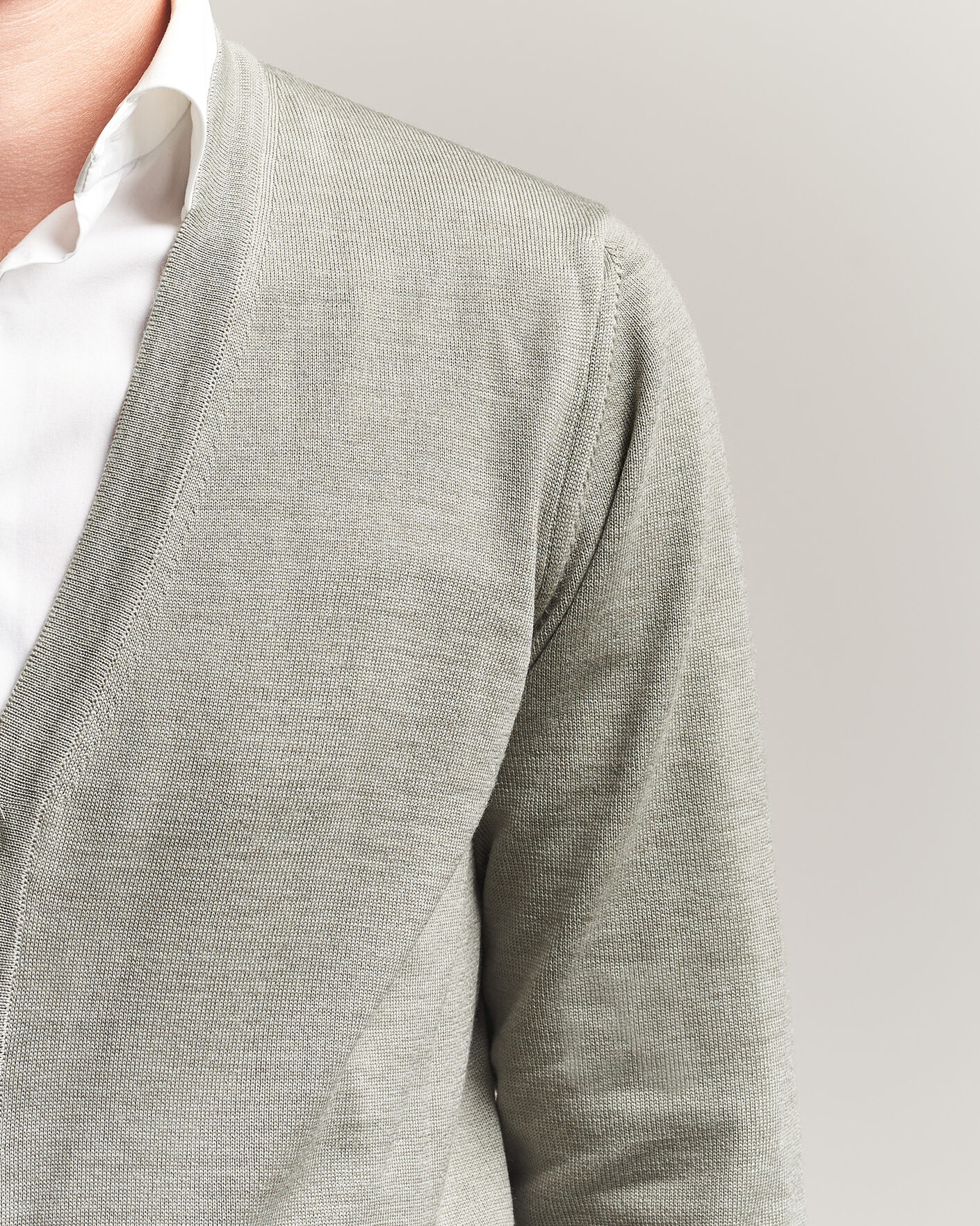 Herr | Tröjor | Stenströms | Merino Cardigan Green/Grey