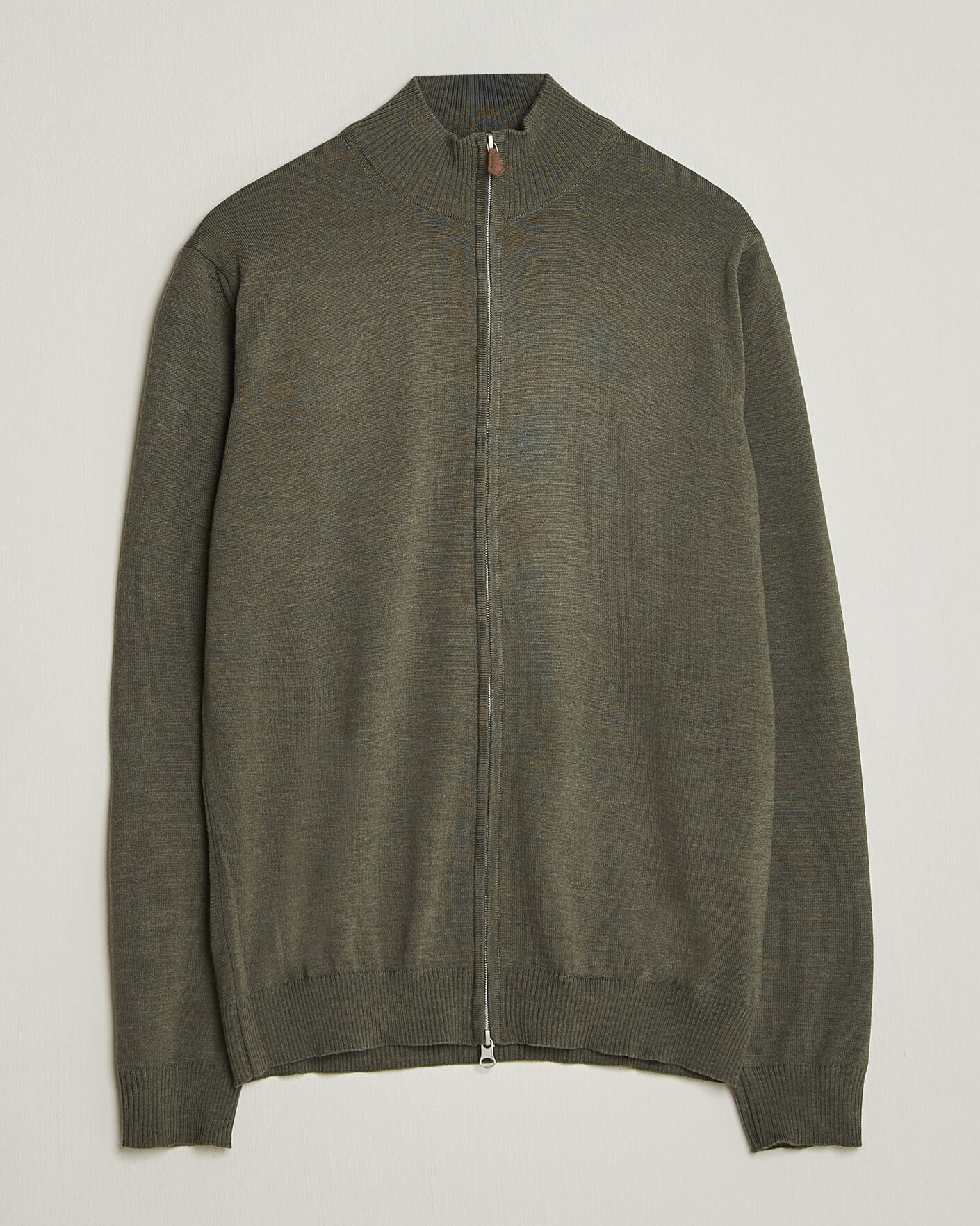 Herr | Tröjor | Stenströms | Merino Full Zip Green
