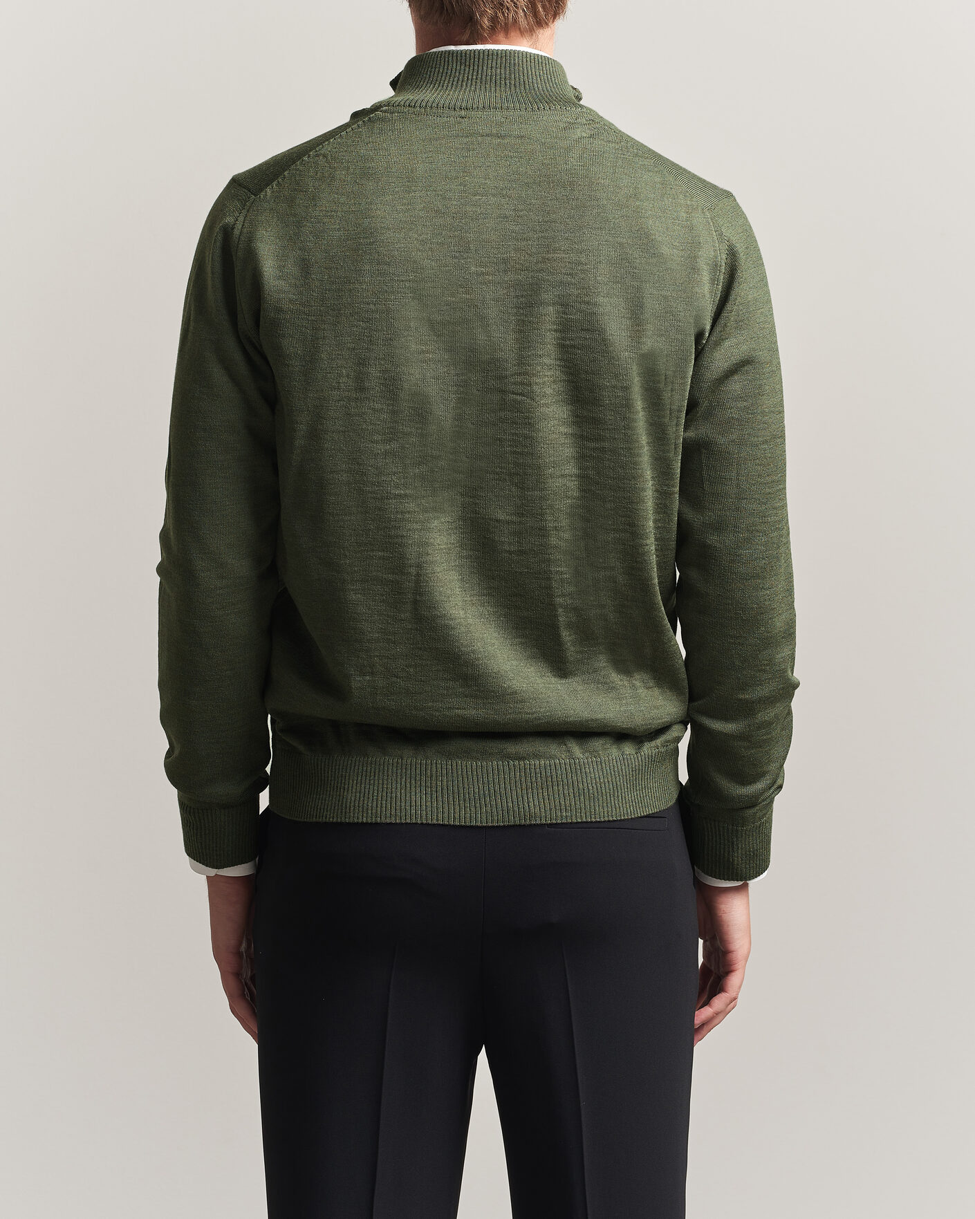 Herr | Tröjor | Stenströms | Merino Full Zip Green