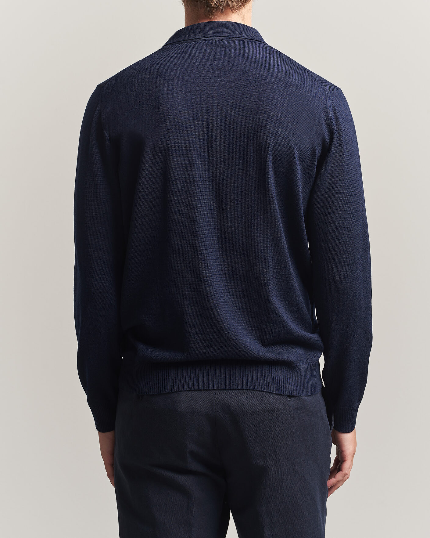 Herr | Tröjor | Stenströms | Merino Polo Navy