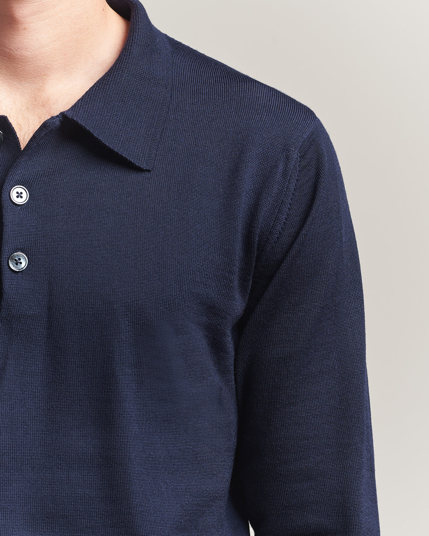 Herr | Tröjor | Stenströms | Merino Polo Navy
