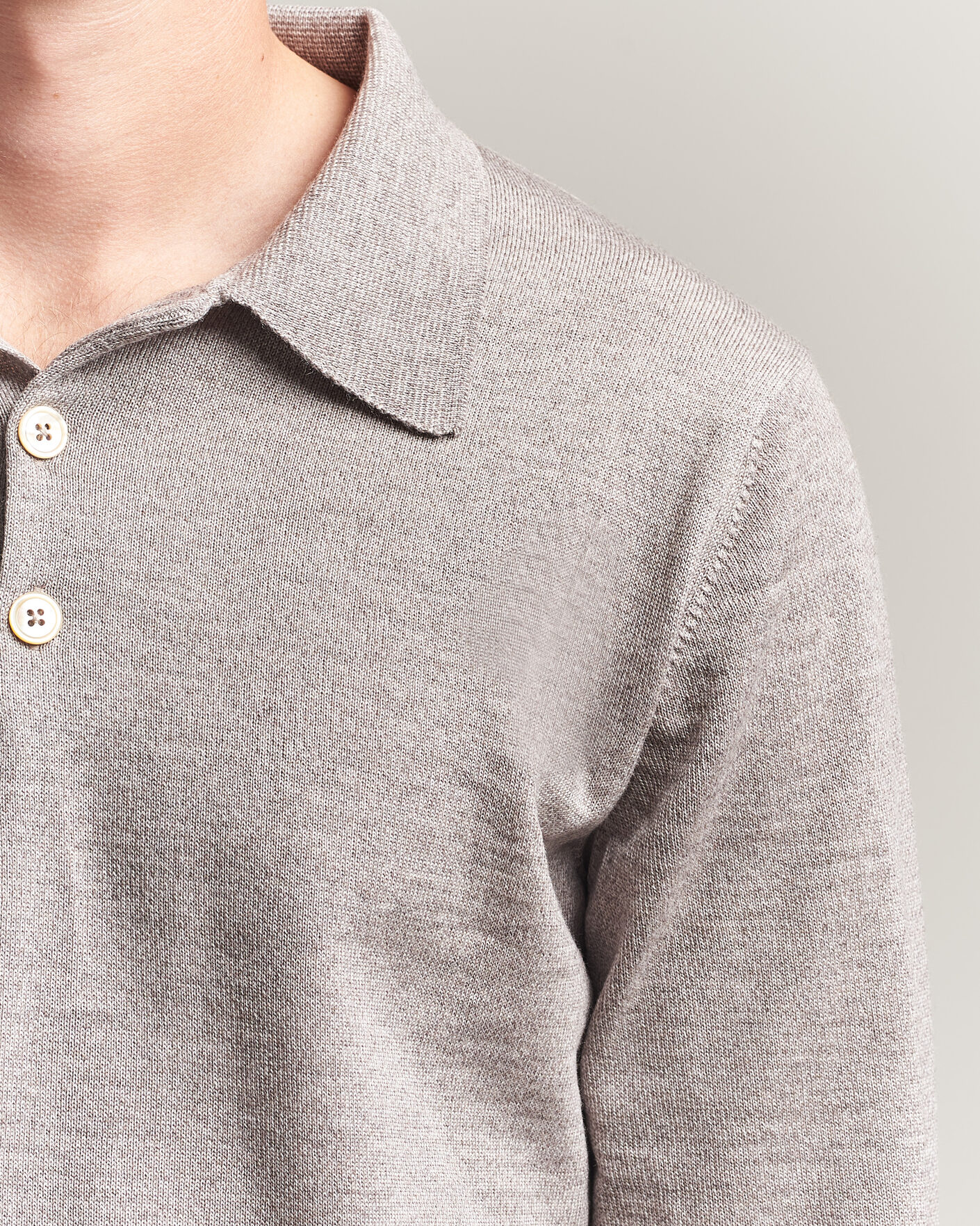 Herr | Tröjor | Stenströms | Merino Polo Beige