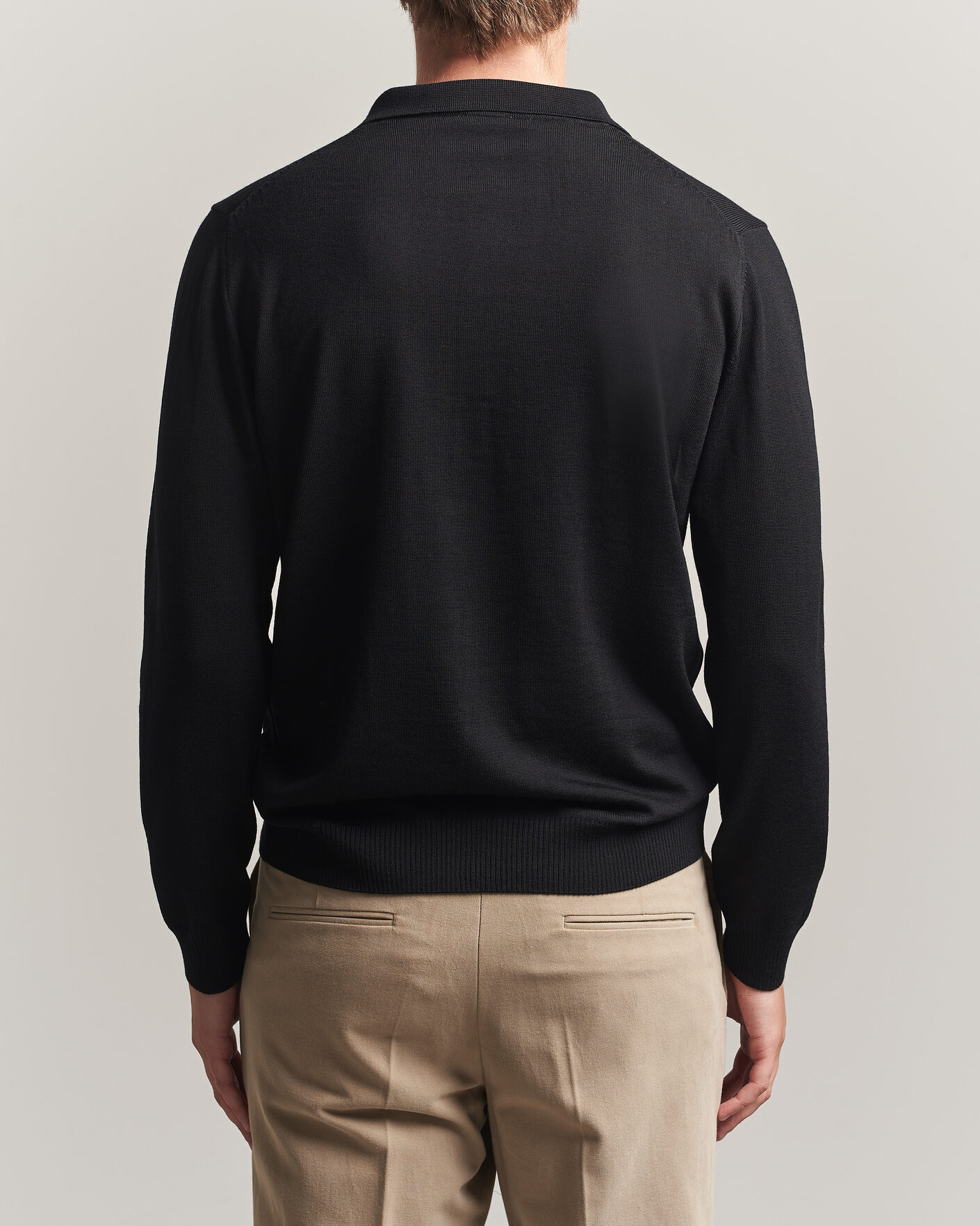 Herr | Tröjor | Stenströms | Merino Polo Black