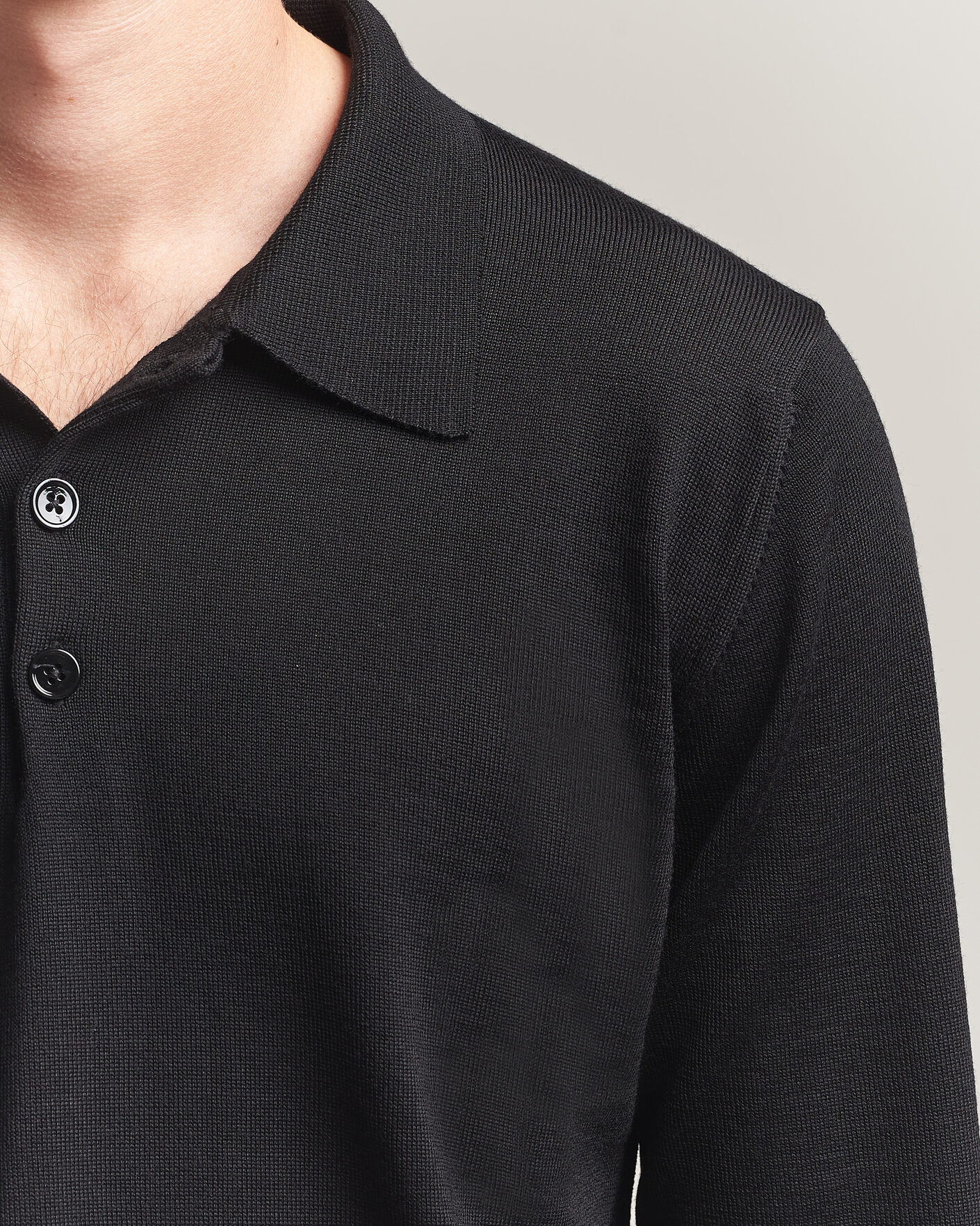 Herr | Tröjor | Stenströms | Merino Polo Black