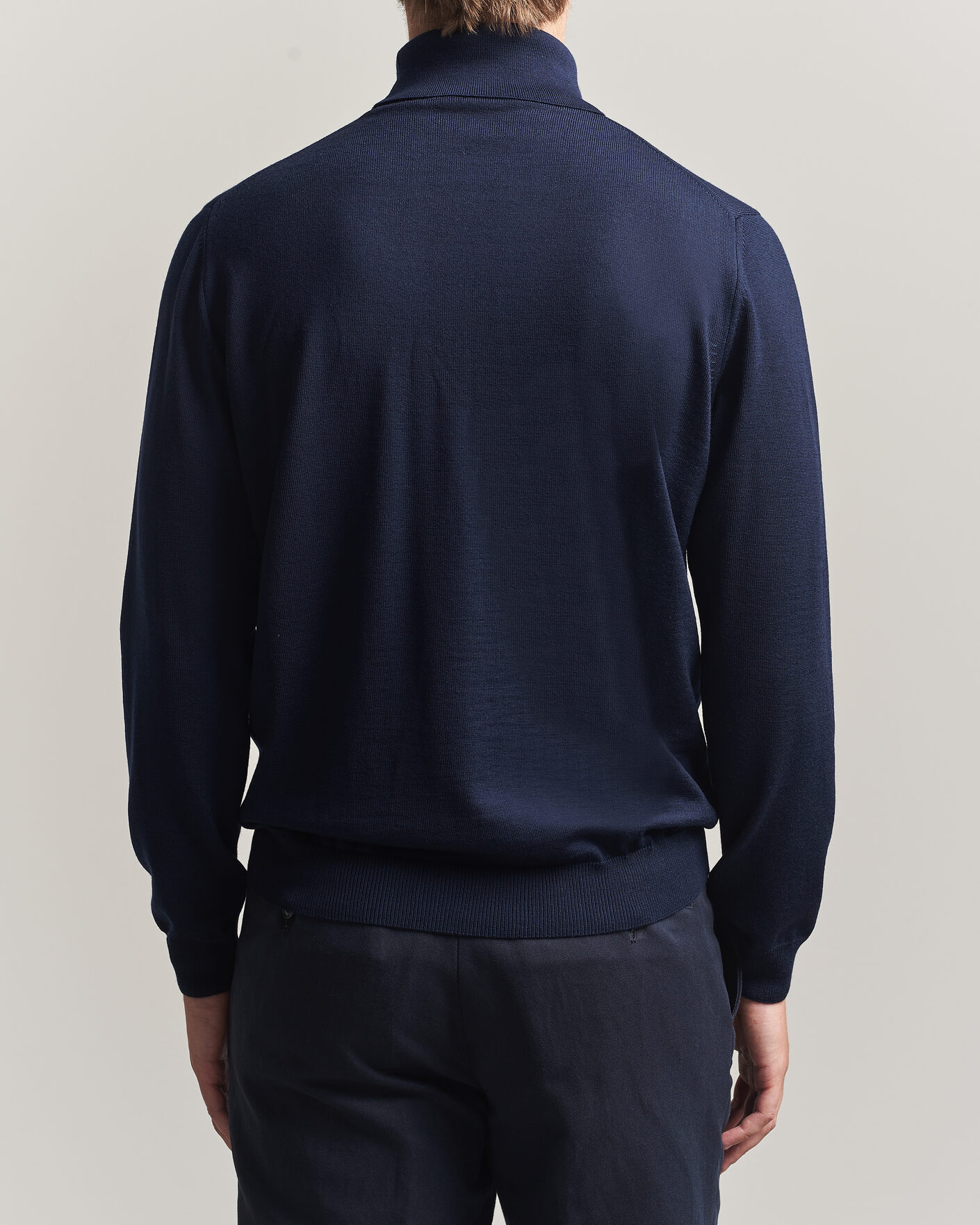 Herr | Tröjor | Stenströms | Merino Rollneck Navy