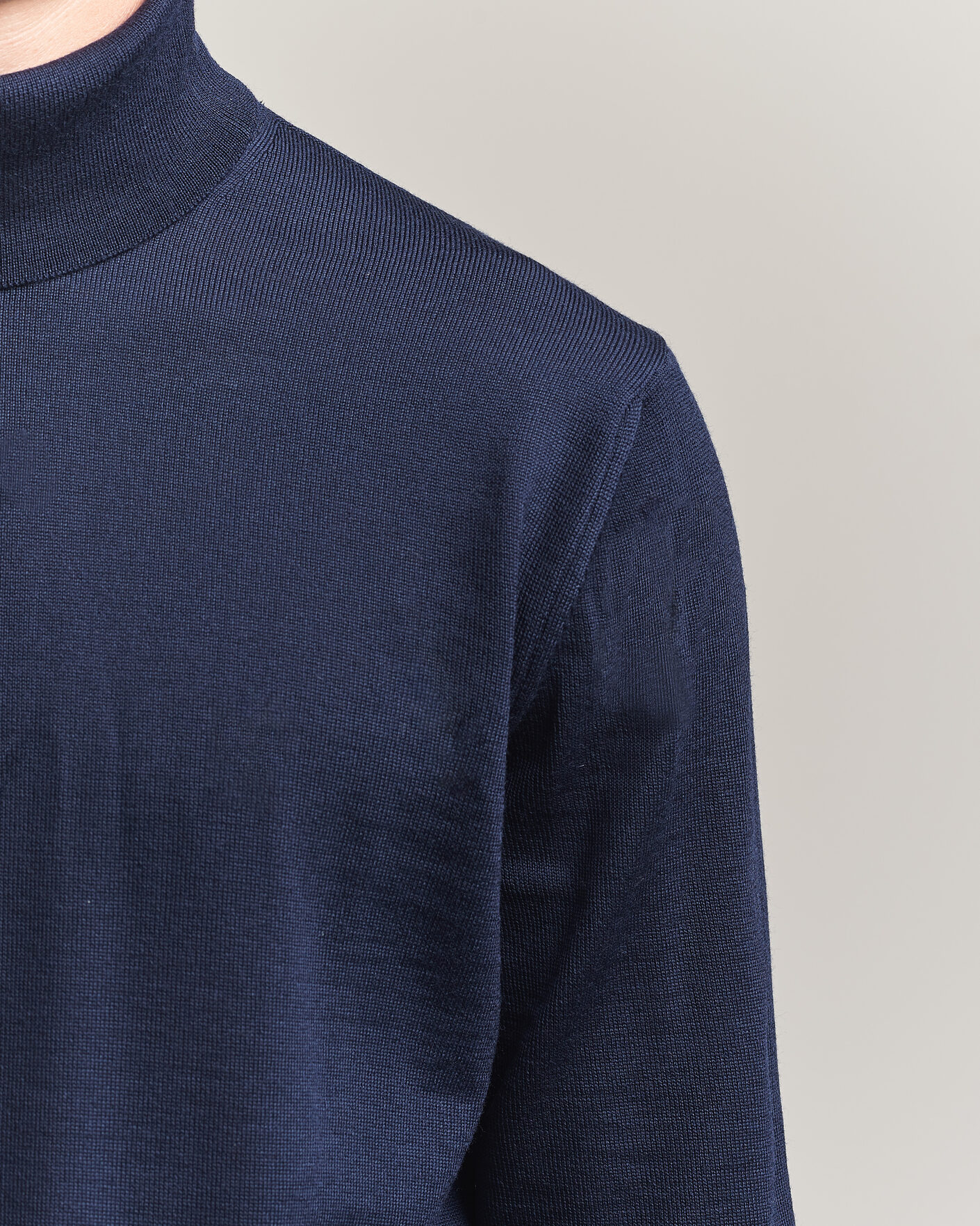 Herr | Tröjor | Stenströms | Merino Rollneck Navy