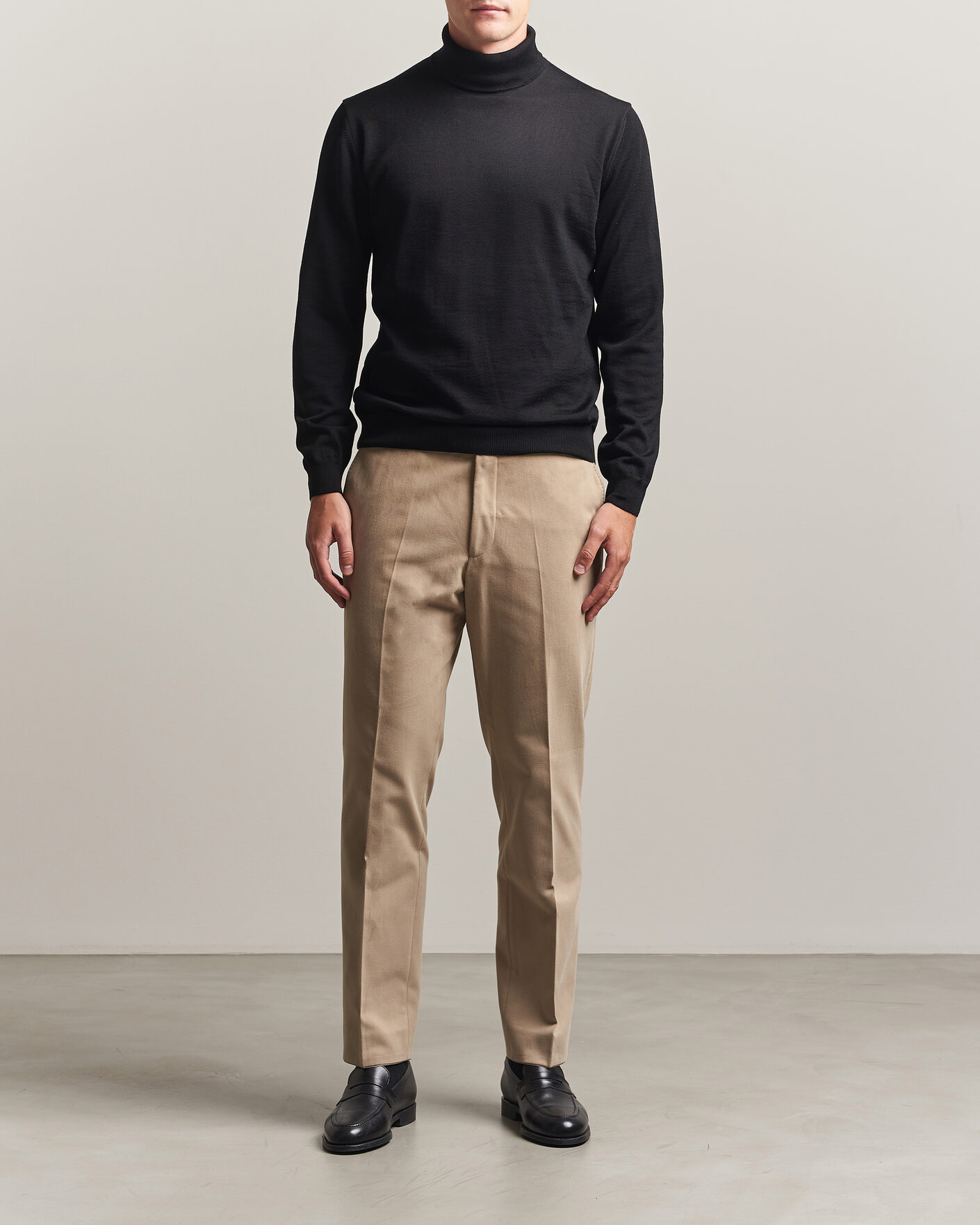 Herr | Tröjor | Stenströms | Merino Rollneck Black