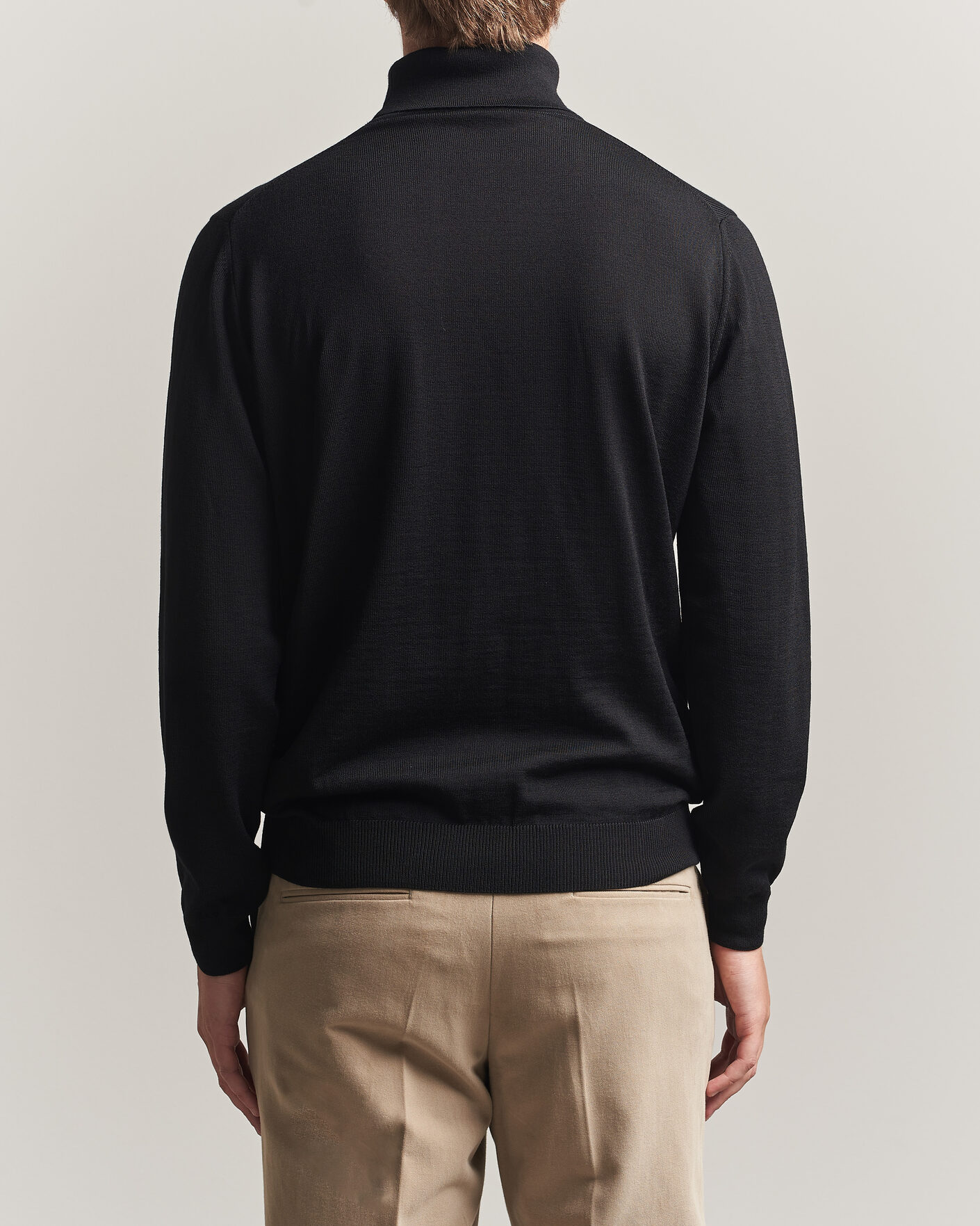 Herr | Tröjor | Stenströms | Merino Rollneck Black