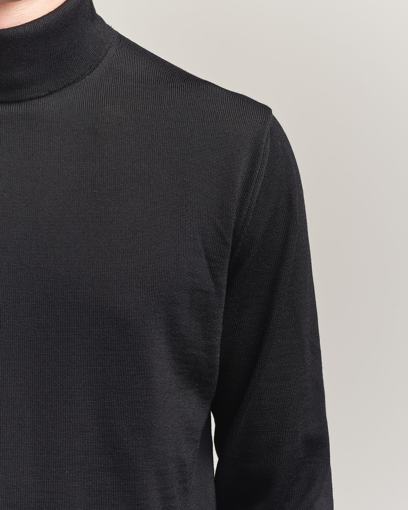 Herr | Tröjor | Stenströms | Merino Rollneck Black