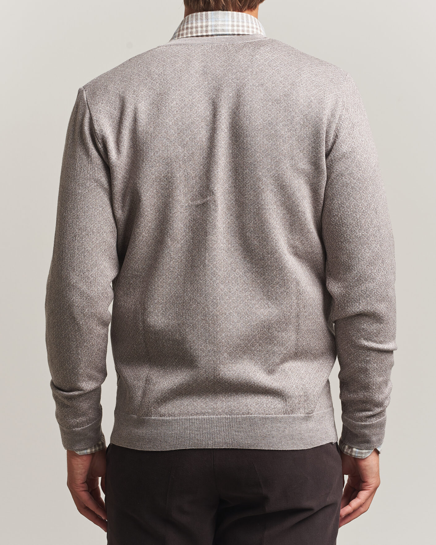 Herr | Tröjor | Stenströms | Merino Jaquard Cardigan Beige