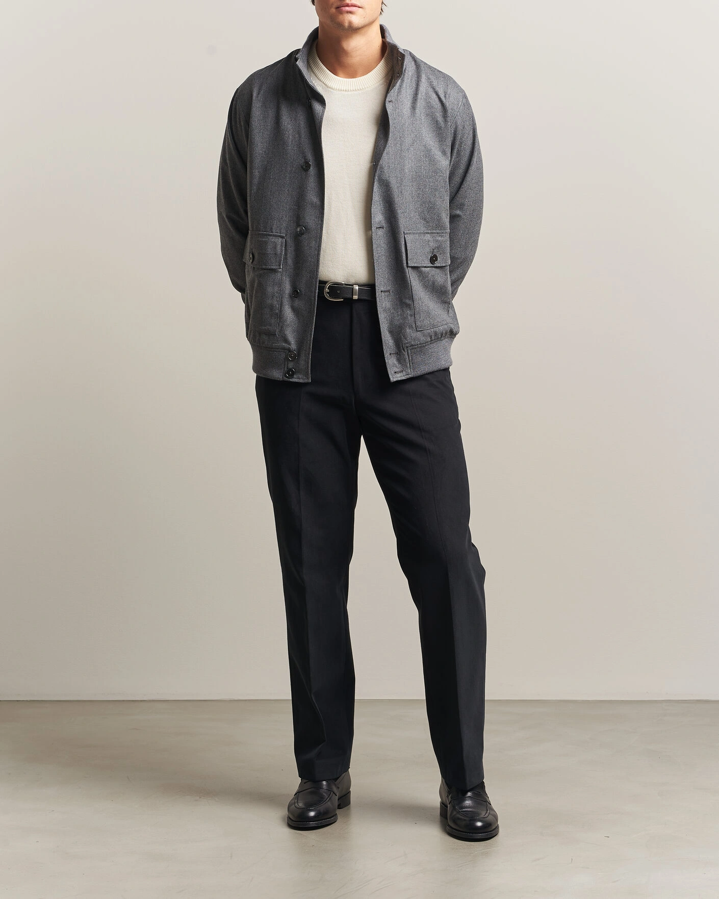 Herr | Jackor | Stenströms | Flannel Bomber Jacket Grey