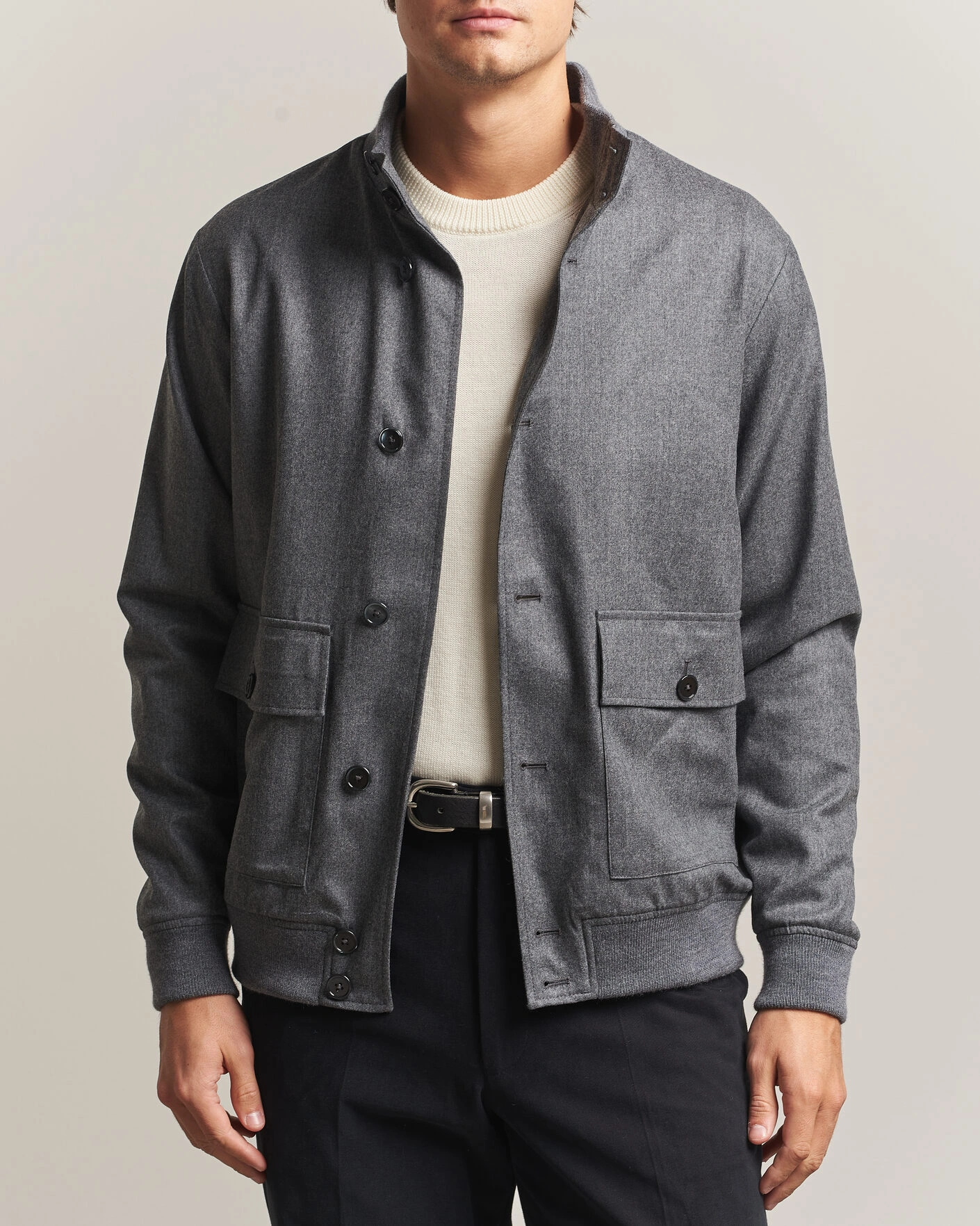 Herr | Jackor | Stenströms | Flannel Bomber Jacket Grey