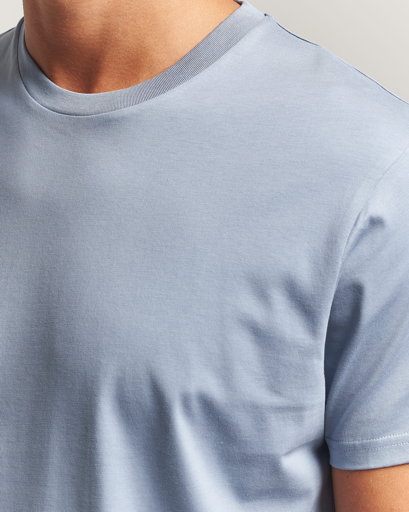 Herr | T-Shirts | Sunspel | Riviera Midweight T-Shirt Powder Blue