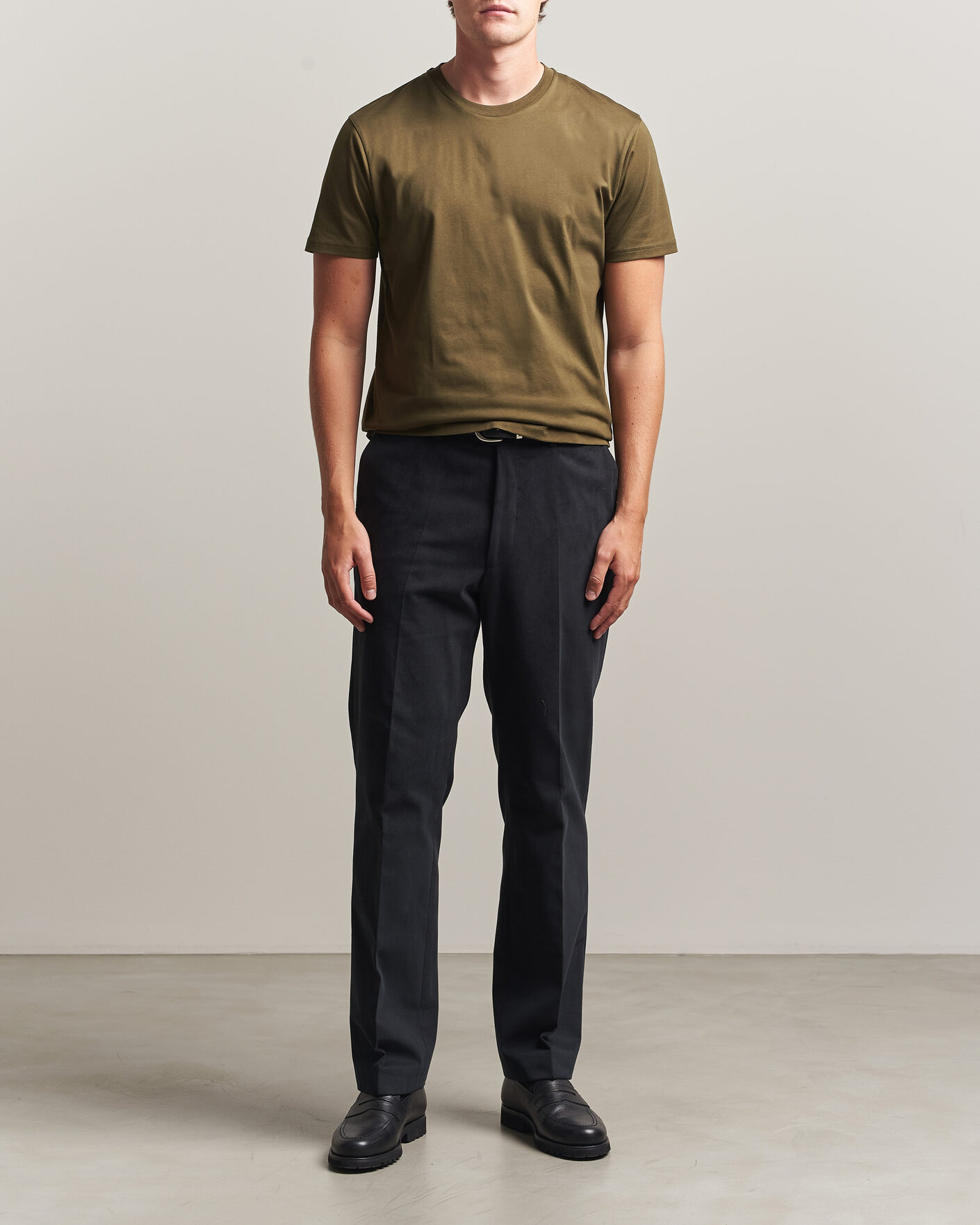 Herr | T-Shirts | Sunspel | Riviera Midweight T-Shirt Loden Green