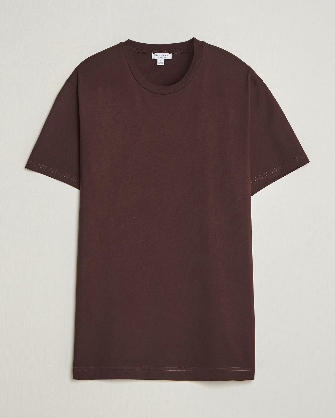Herr | T-Shirts | Sunspel | Riviera Midweight T-Shirt Dark Brown