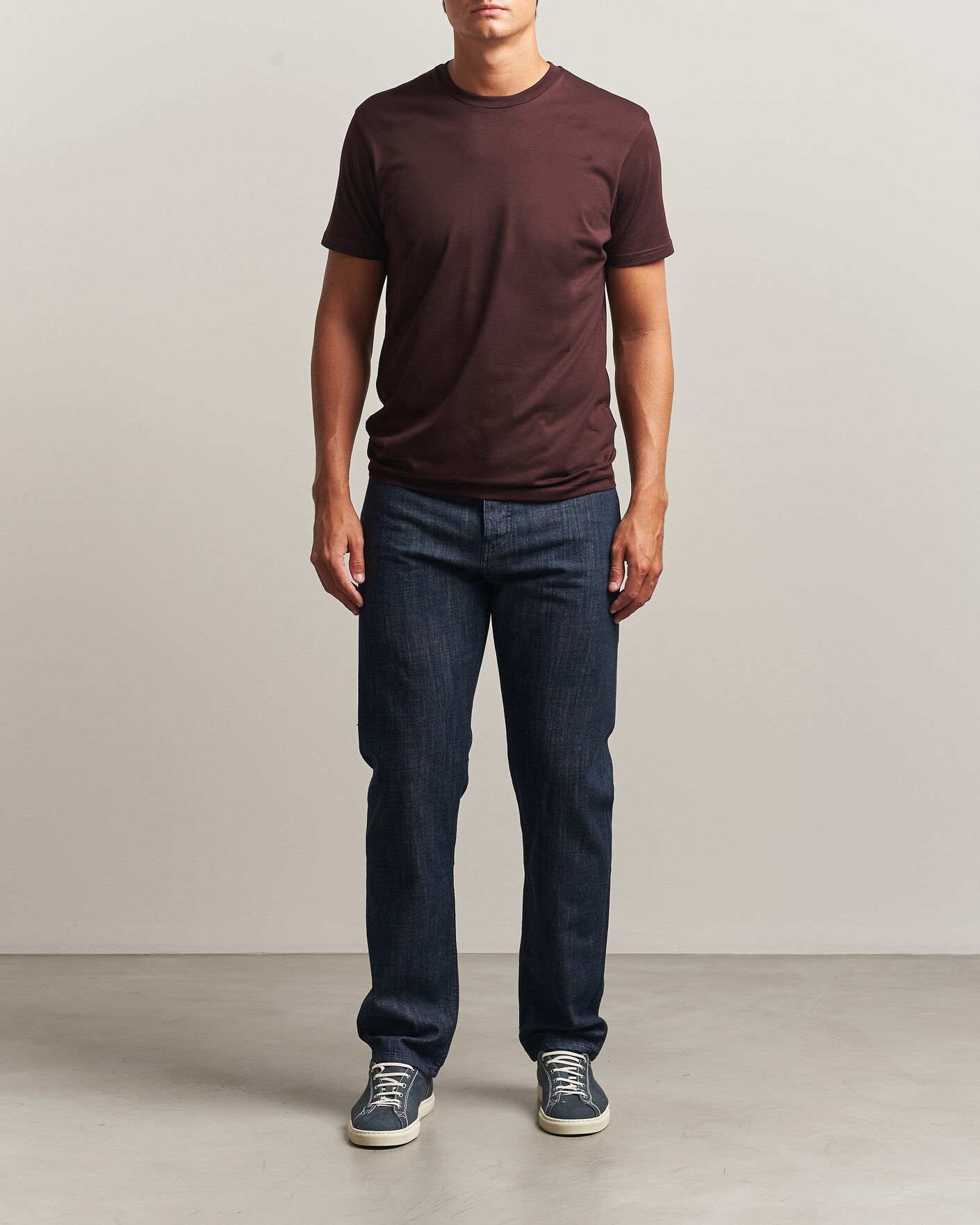 Herr | T-Shirts | Sunspel | Riviera Midweight T-Shirt Dark Brown
