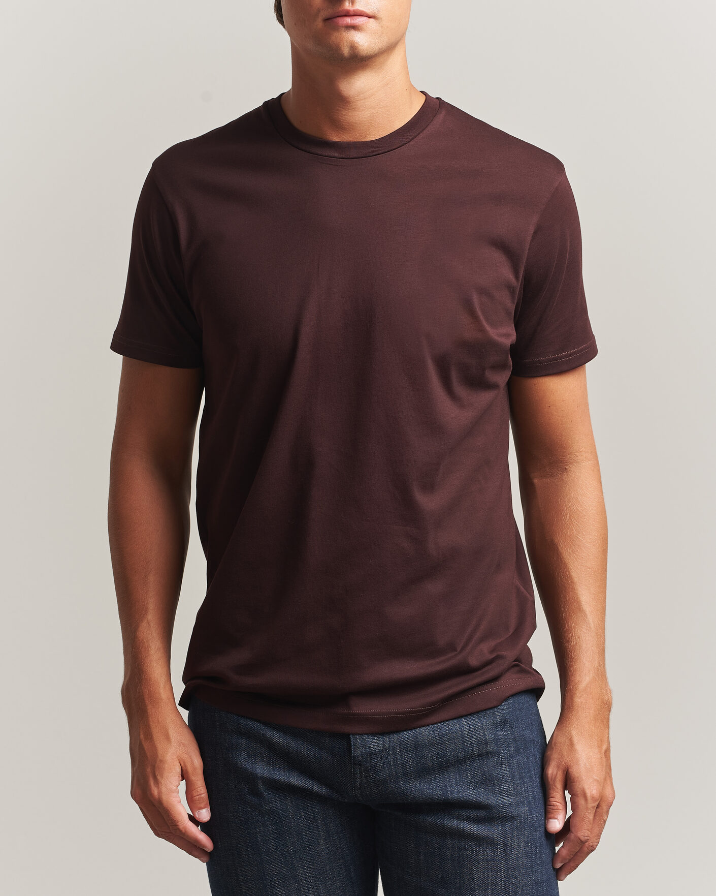 Herr | T-Shirts | Sunspel | Riviera Midweight T-Shirt Dark Brown