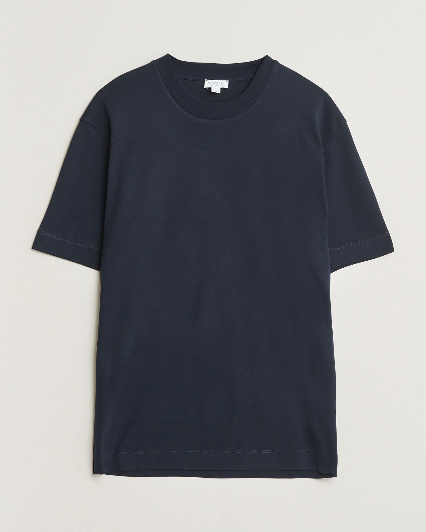 Herr | T-Shirts | Sunspel | Heavy Weight Supima Cotton T-Shirt Midnight Navy