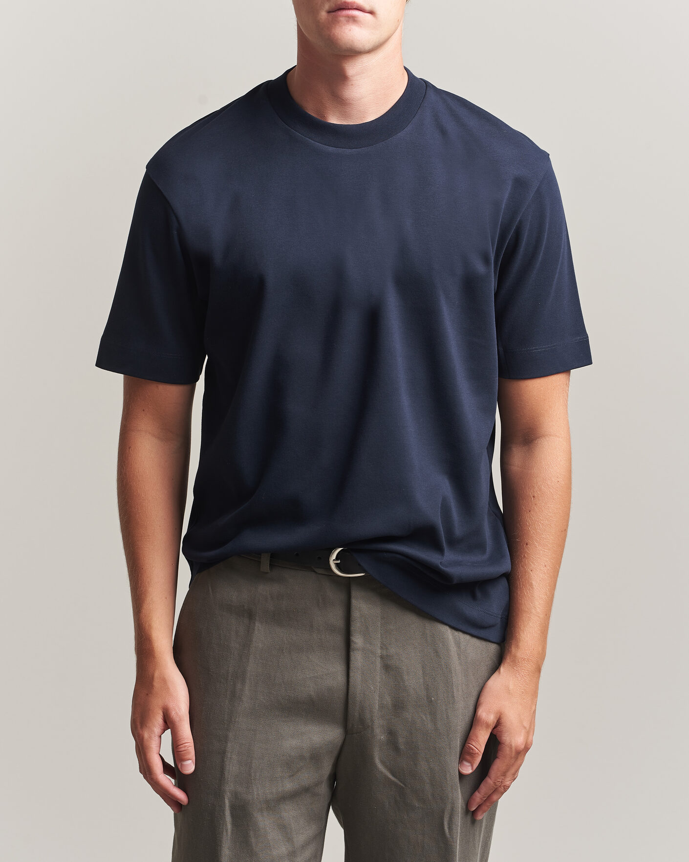 Herr | T-Shirts | Sunspel | Heavy Weight Supima Cotton T-Shirt Midnight Navy