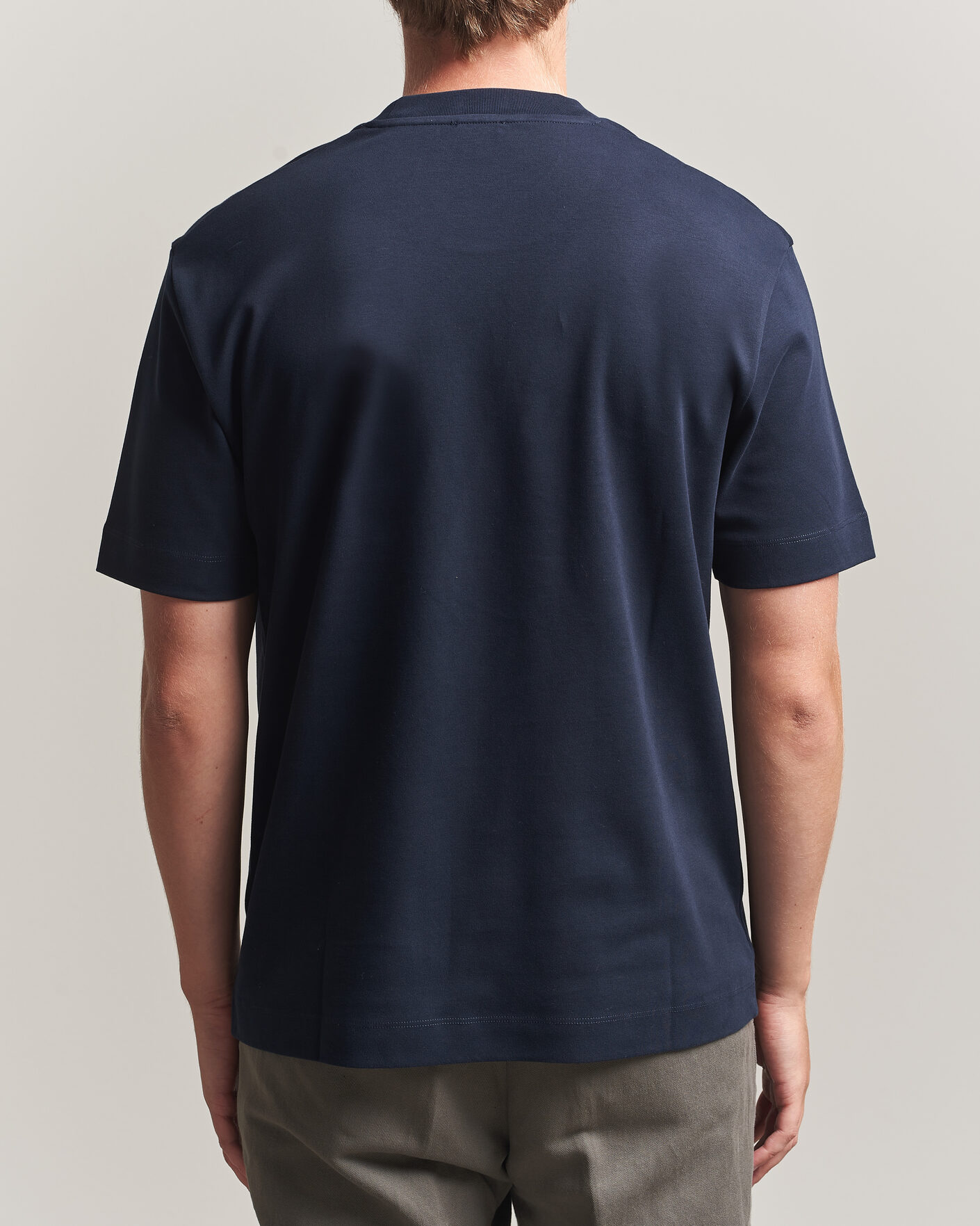 Herr | T-Shirts | Sunspel | Heavy Weight Supima Cotton T-Shirt Midnight Navy