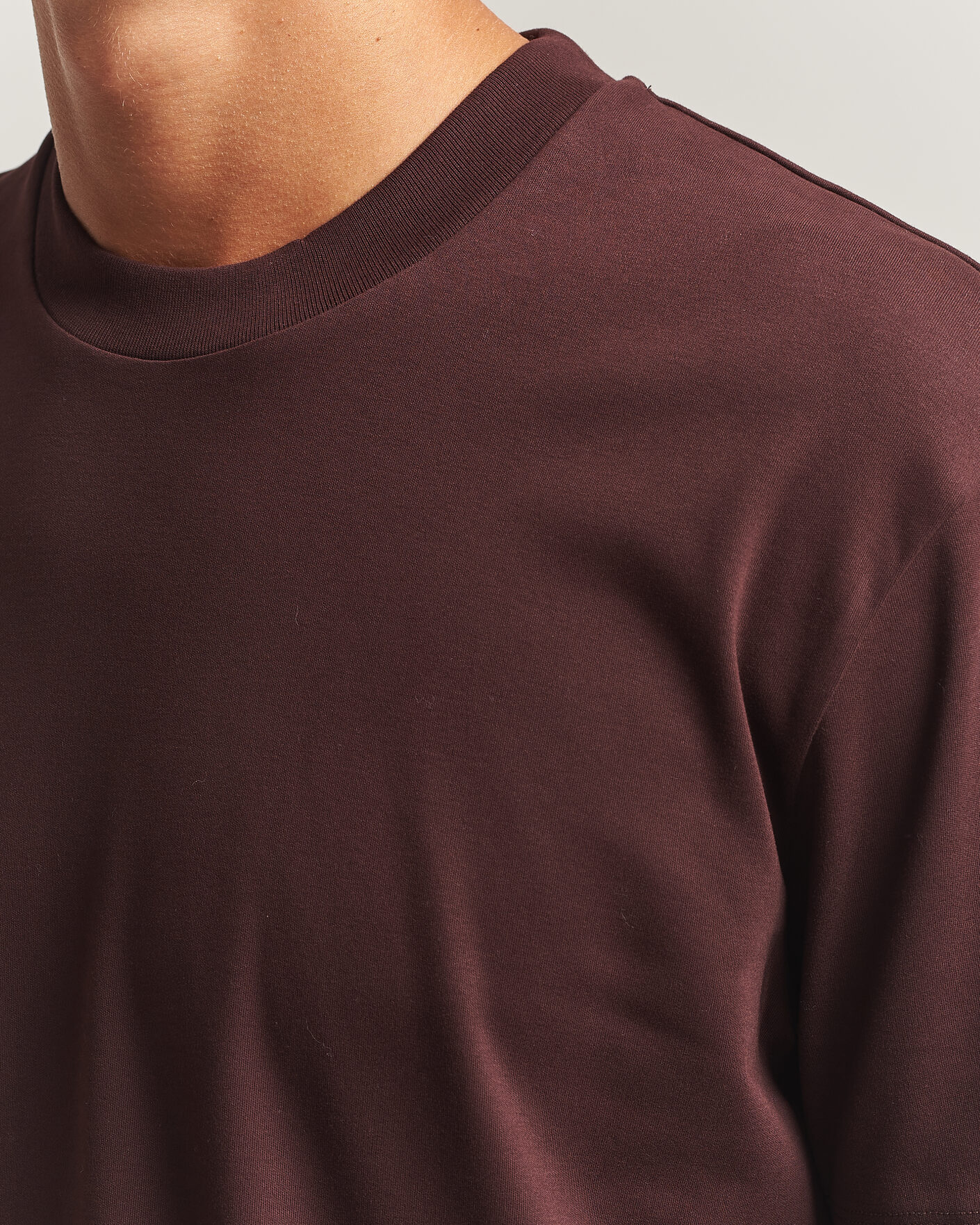 Herr | T-Shirts | Sunspel | Heavy Weight Supima Cotton T-Shirt Dark Brown