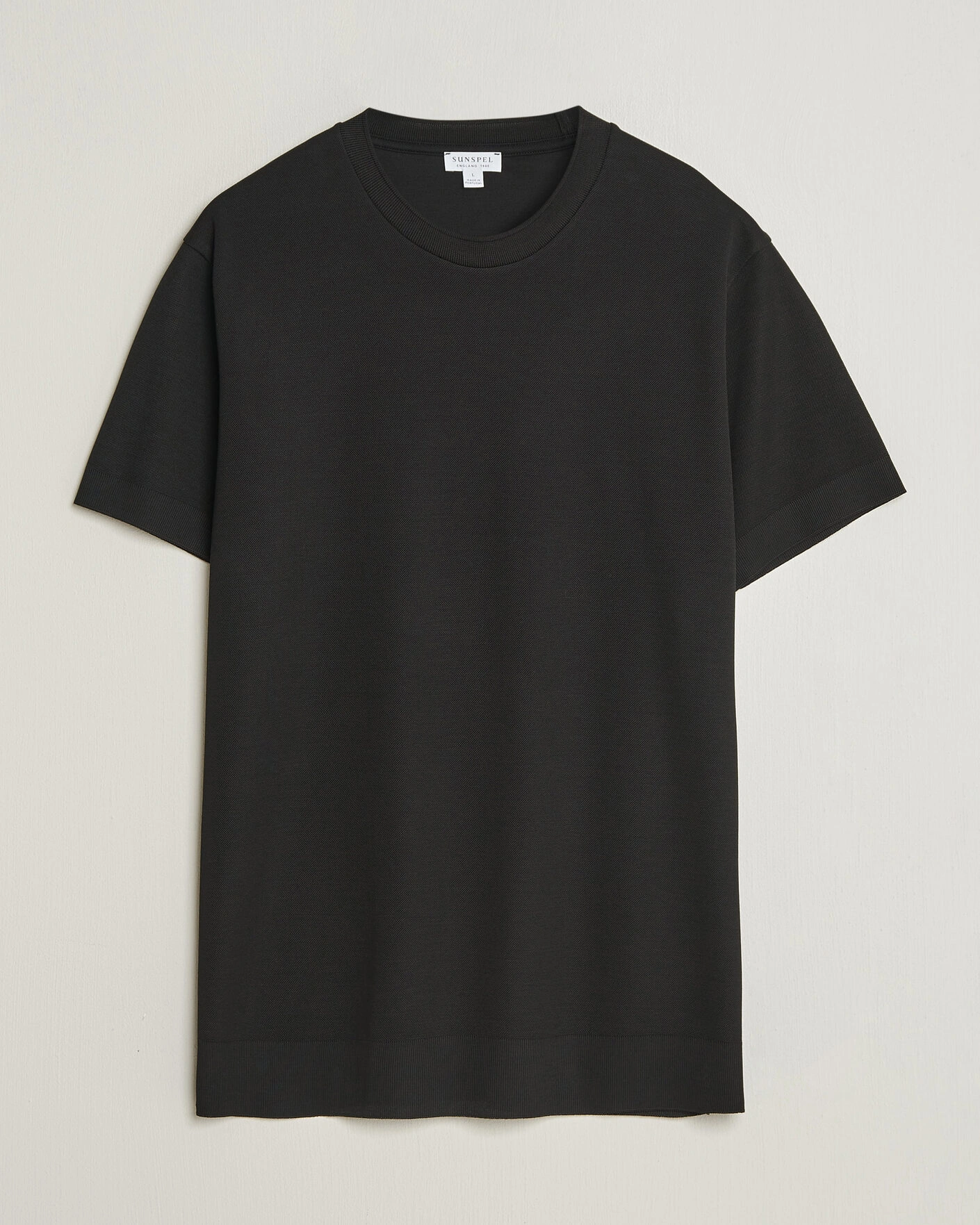 Herr | T-Shirts | Sunspel | Cotton Piquet T-Shirt Black