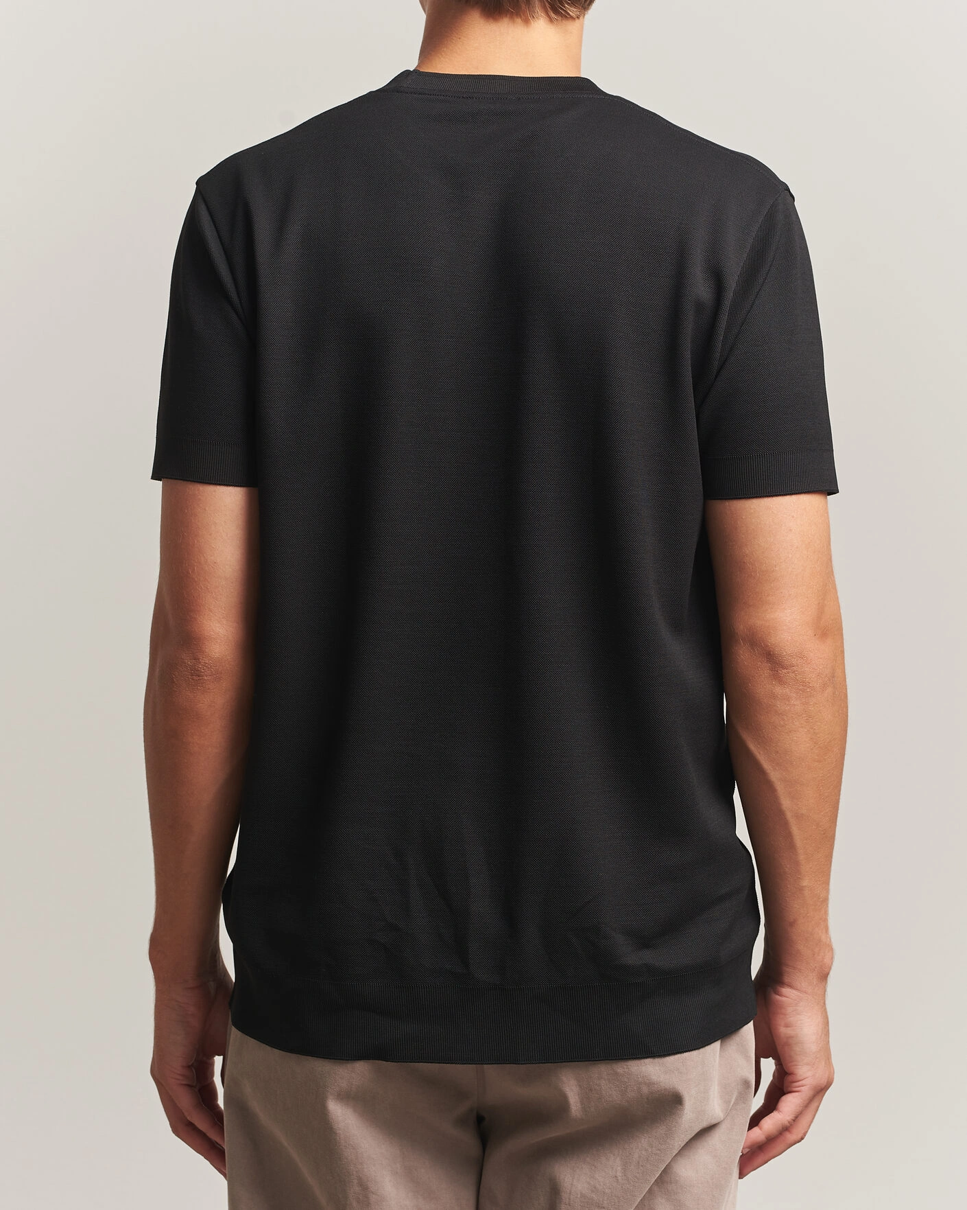 Herr | T-Shirts | Sunspel | Cotton Piquet T-Shirt Black