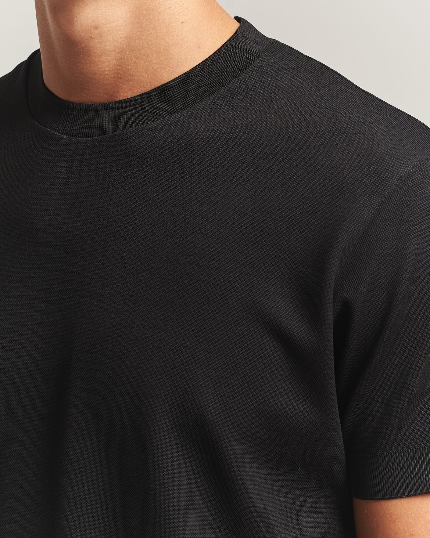 Herr | T-Shirts | Sunspel | Cotton Piquet T-Shirt Black