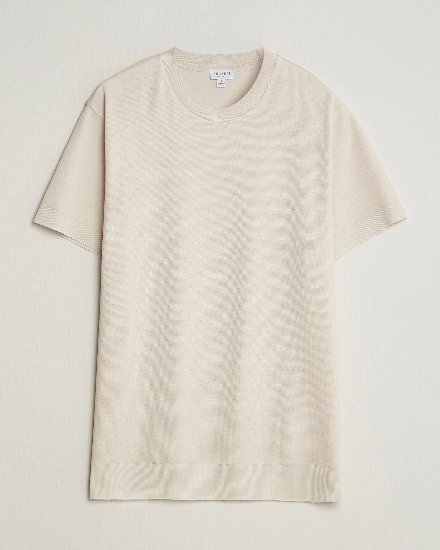 Herr | T-Shirts | Sunspel | Cotton Piquet T-Shirt Swansdown