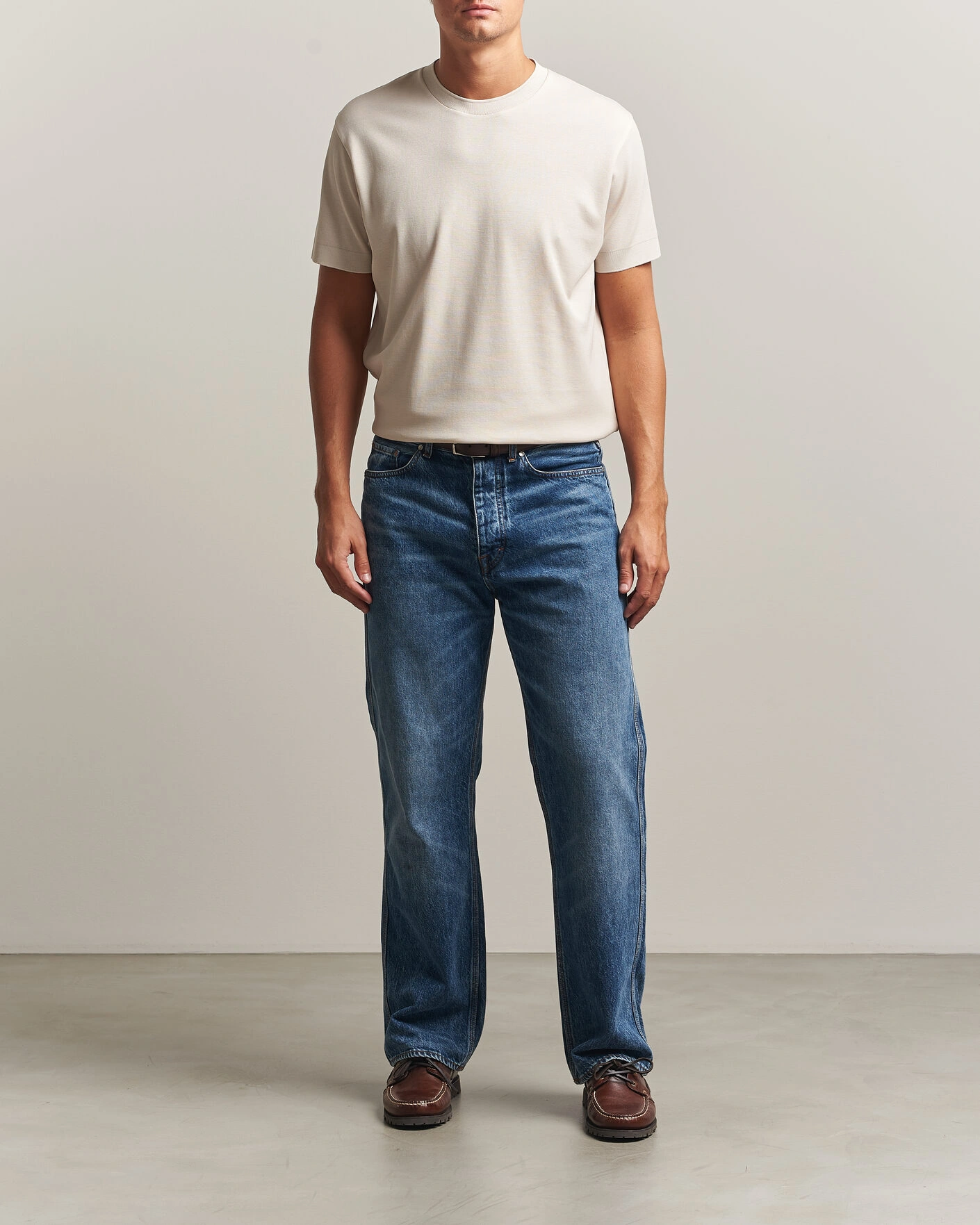 Herr | T-Shirts | Sunspel | Cotton Piquet T-Shirt Swansdown