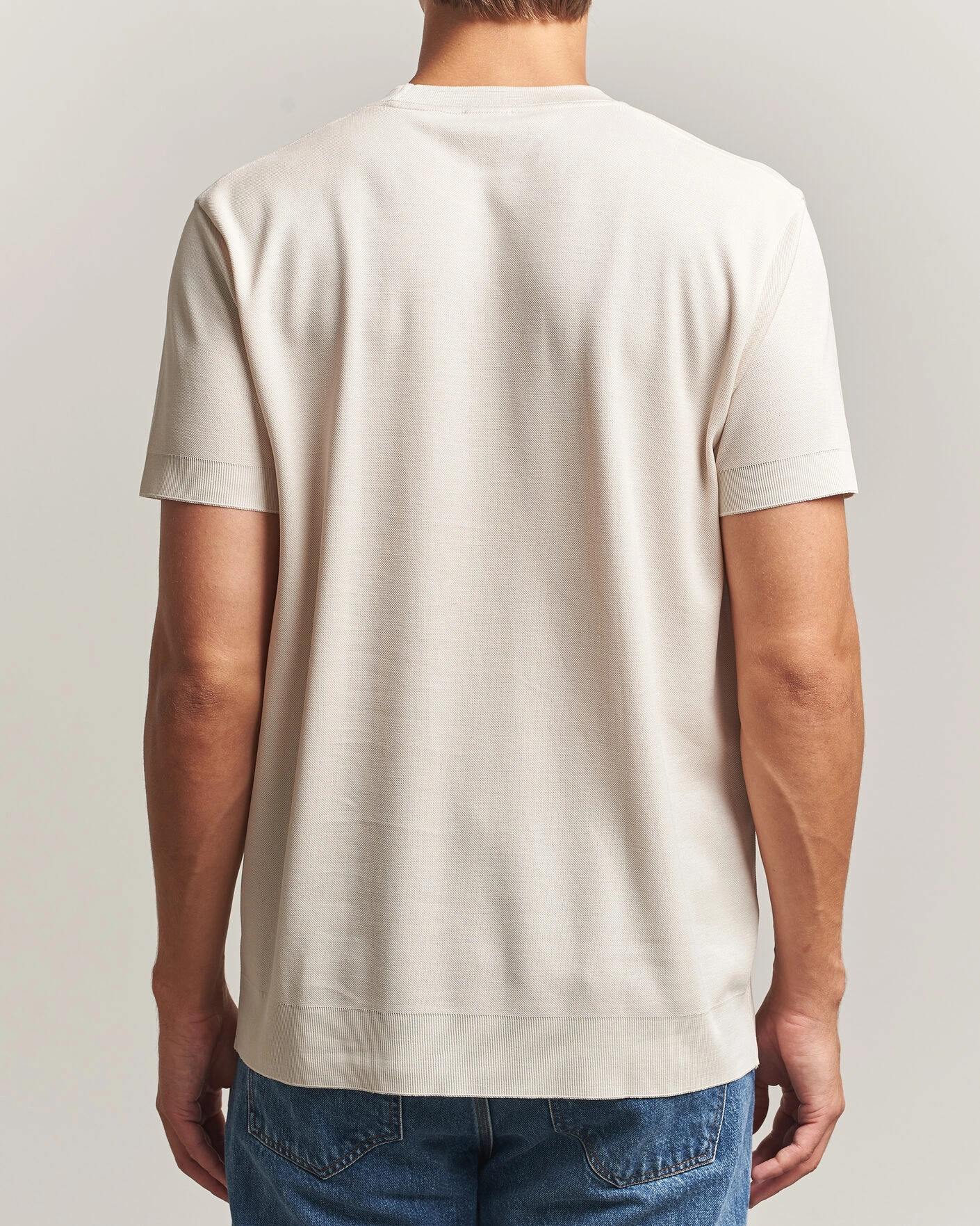Herr | T-Shirts | Sunspel | Cotton Piquet T-Shirt Swansdown