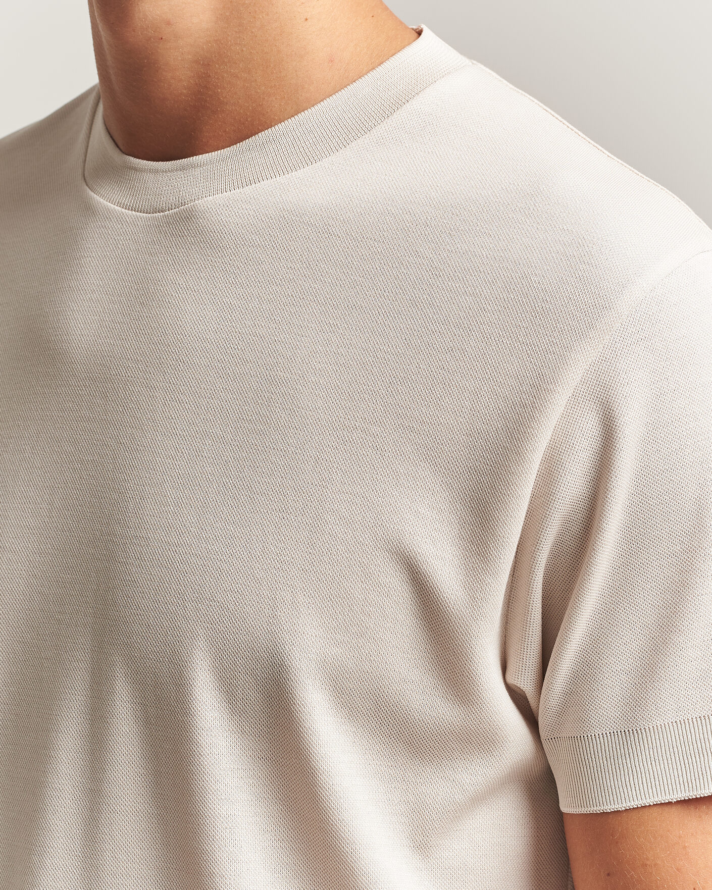 Herr | T-Shirts | Sunspel | Cotton Piquet T-Shirt Swansdown
