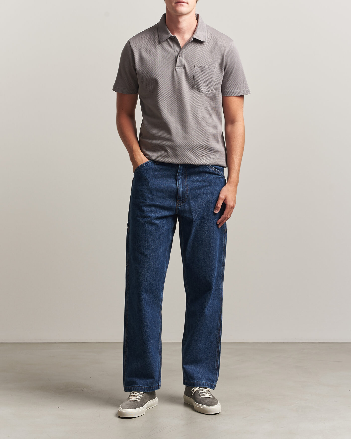 Herr | Pikéer | Sunspel | Riviera Polo Shirt Smoke Grey