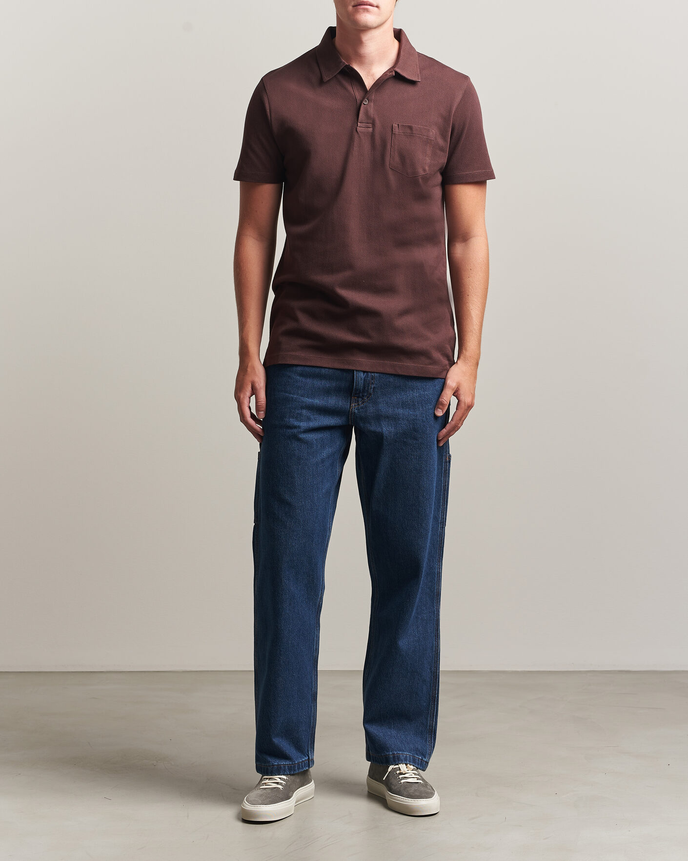 Herr | Pikéer | Sunspel | Riviera Polo Shirt Dark Brown