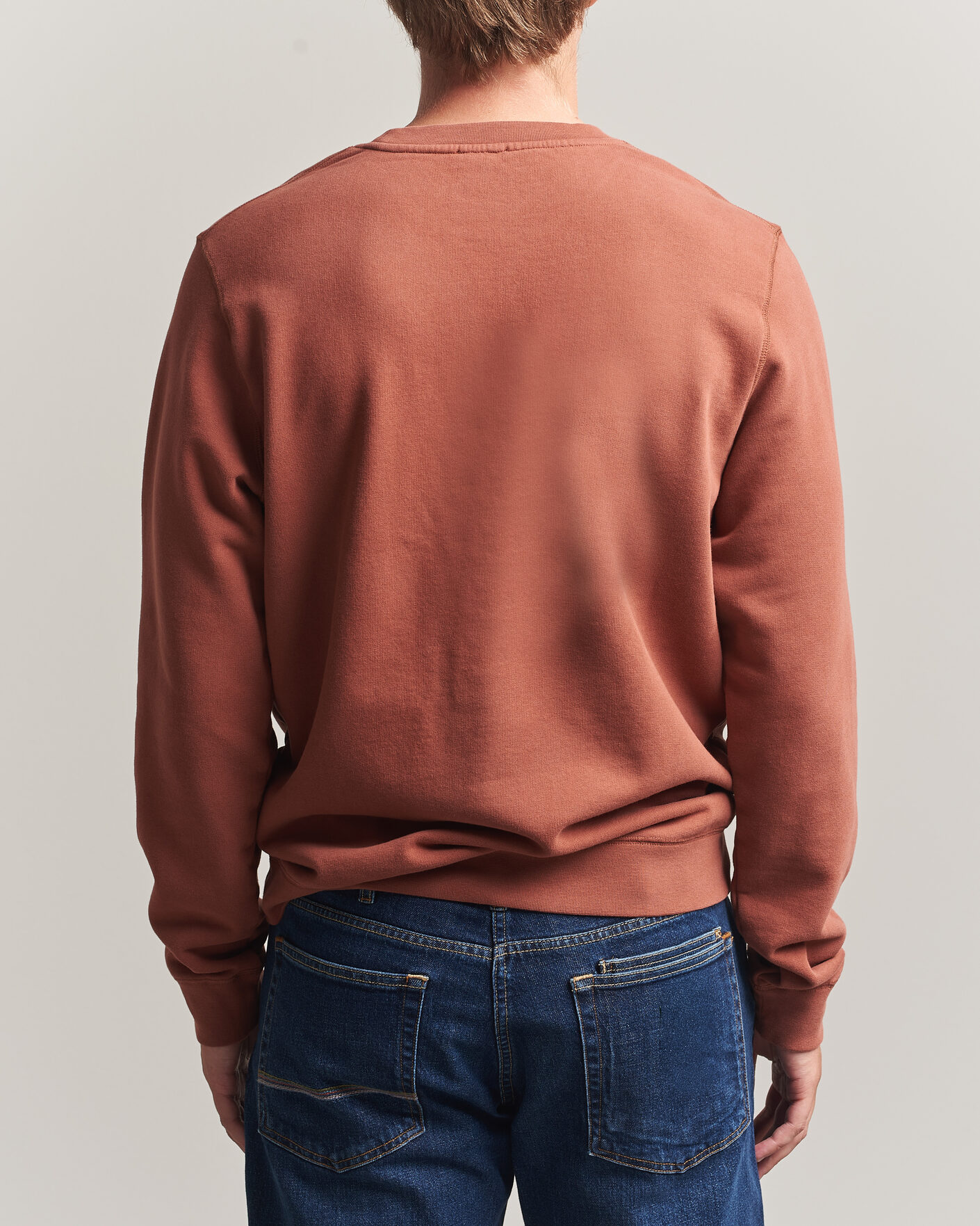 Herr | Tröjor | Sunspel | Loopback Sweatshirt Dark Tabacco