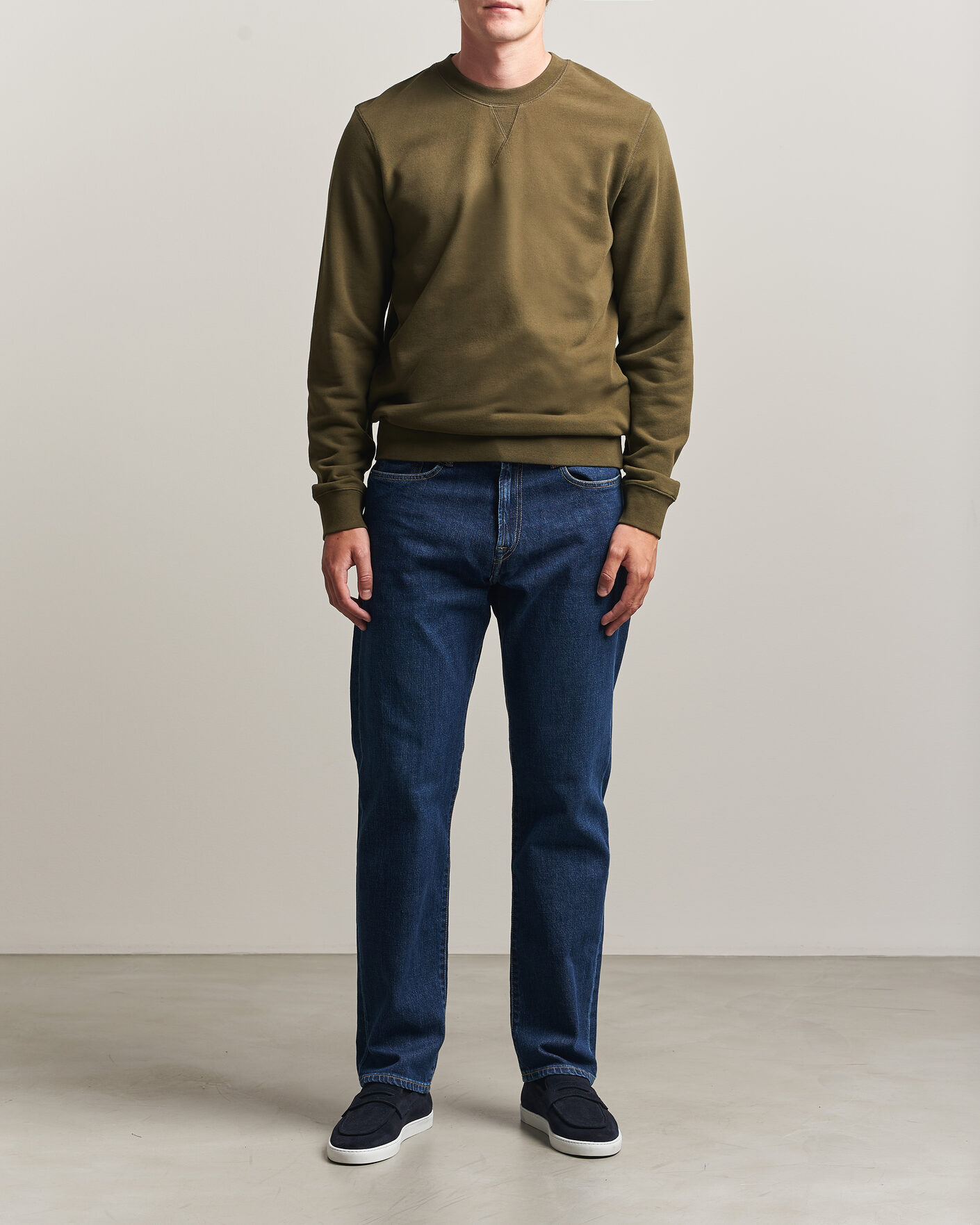 Herr | Tröjor | Sunspel | Loopback Sweatshirt Loden Green