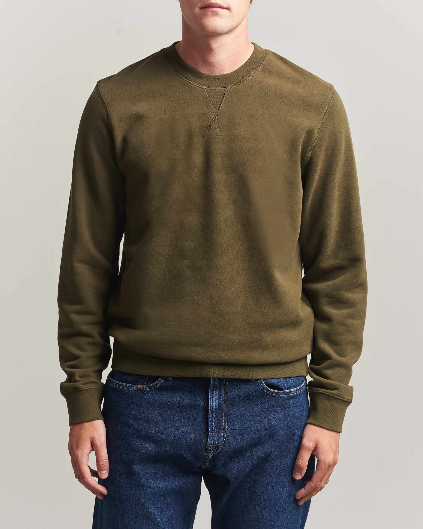 Herr | Tröjor | Sunspel | Loopback Sweatshirt Loden Green