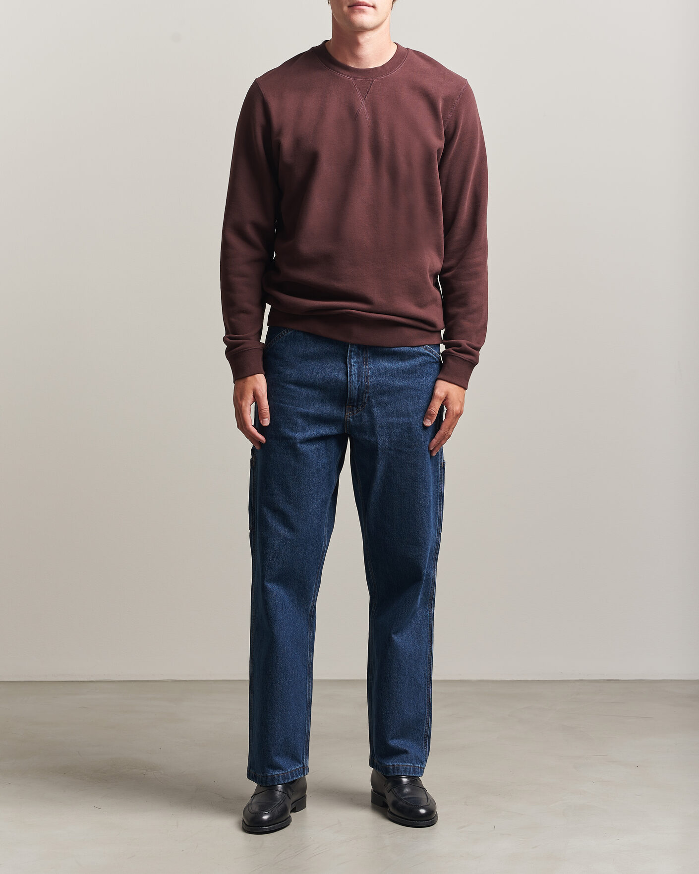 Herr | Tröjor | Sunspel | Loopback Sweatshirt Dark Brown
