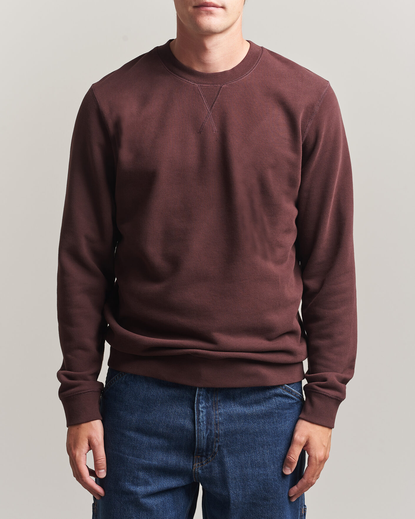 Herr | Tröjor | Sunspel | Loopback Sweatshirt Dark Brown