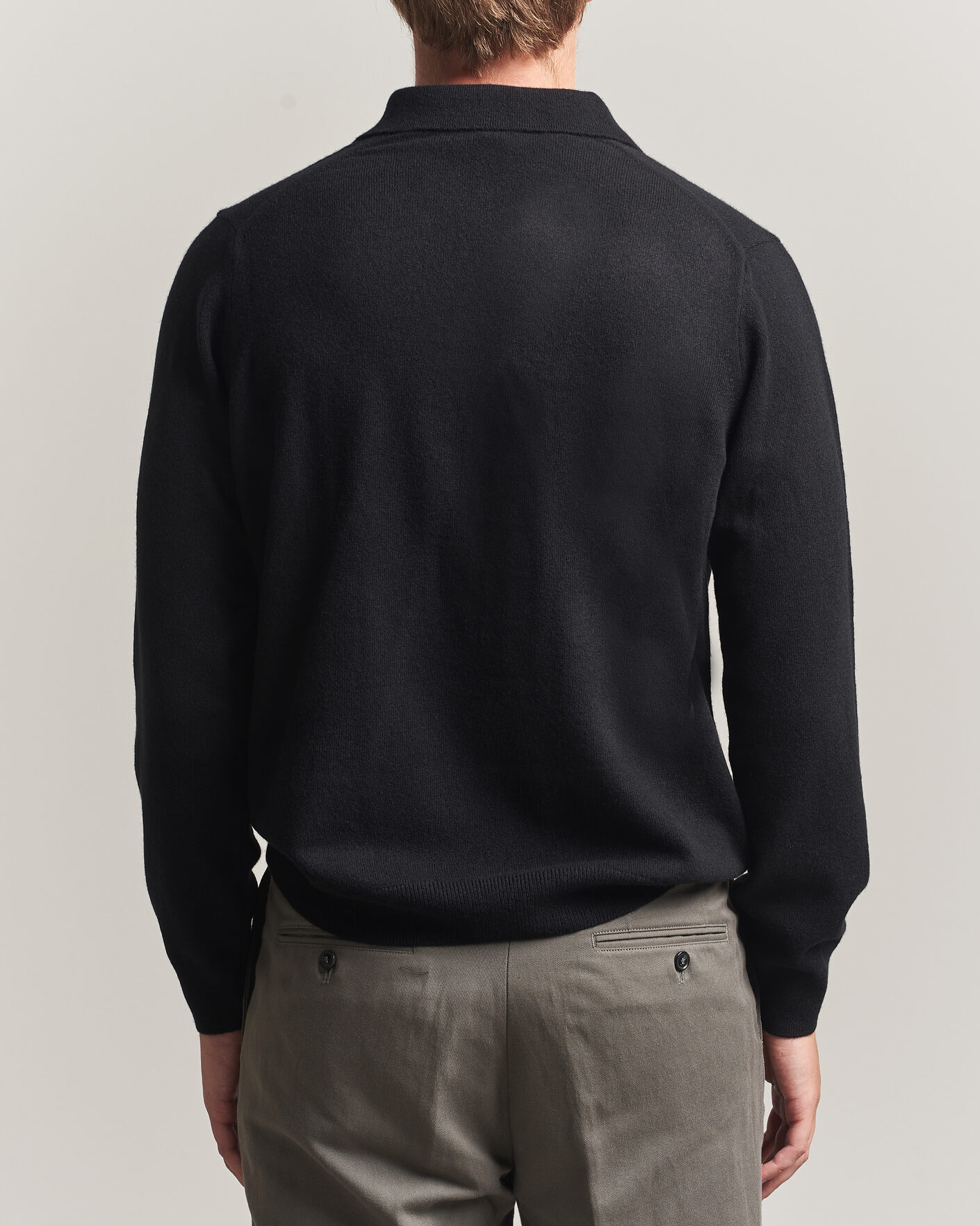Herr | Tröjor | Sunspel | Cashmere Polo Black