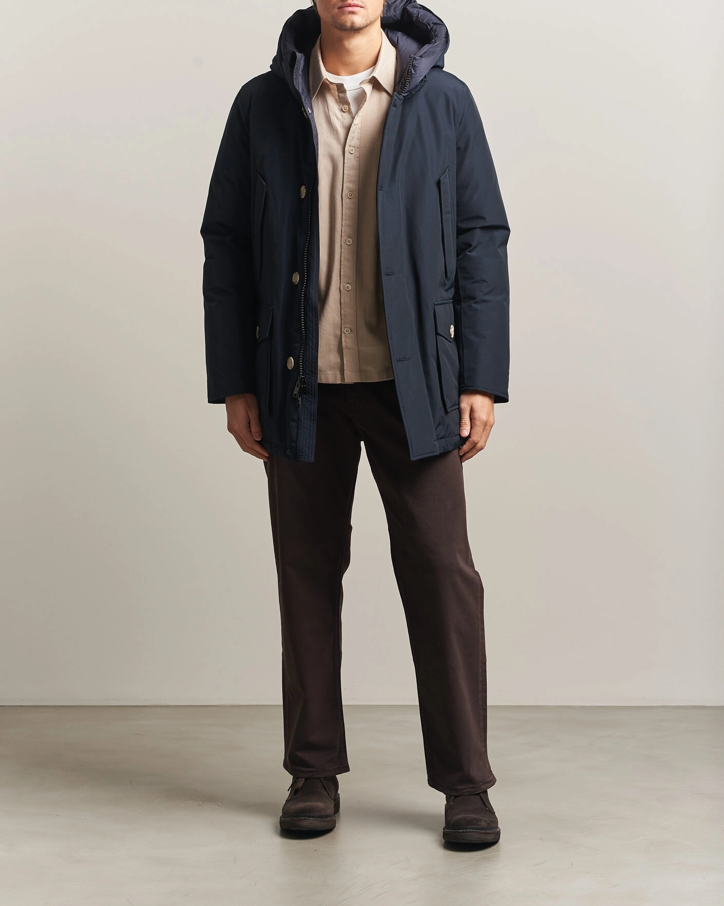 Herr | Jackor | Woolrich | Arctic Parka No Fur Melton Blue