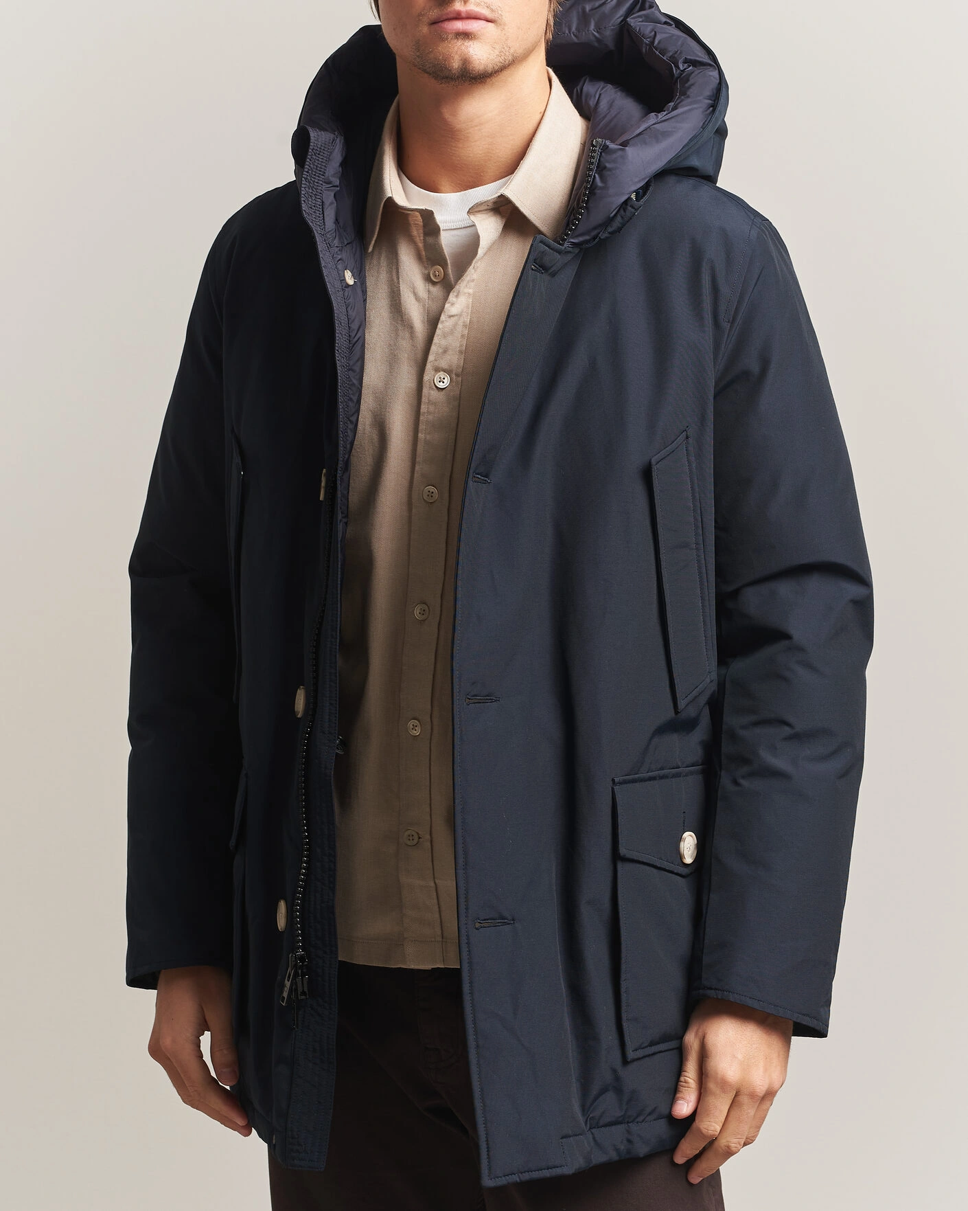 Herr | Jackor | Woolrich | Arctic Parka No Fur Melton Blue