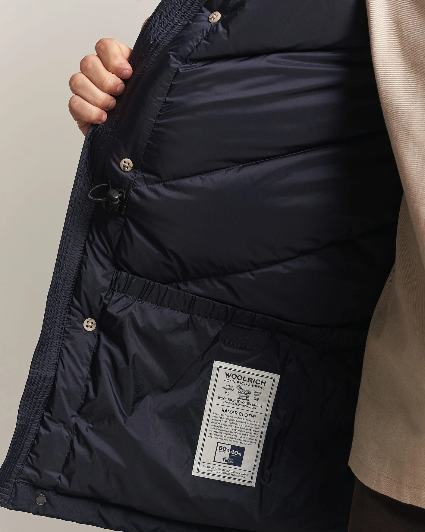 Herr | Jackor | Woolrich | Arctic Parka No Fur Melton Blue