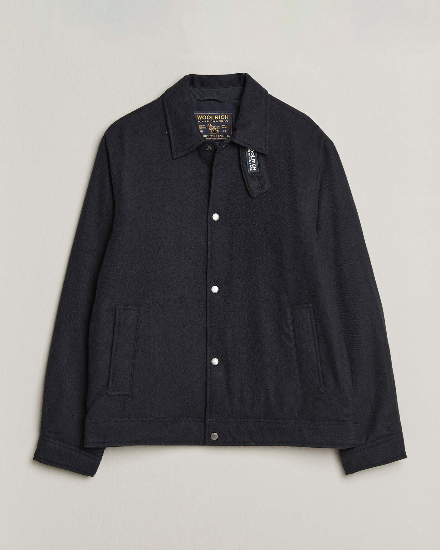 Herr | Jackor | Woolrich | Wool Light Padded Keating Shirt Jacket Melton Blue