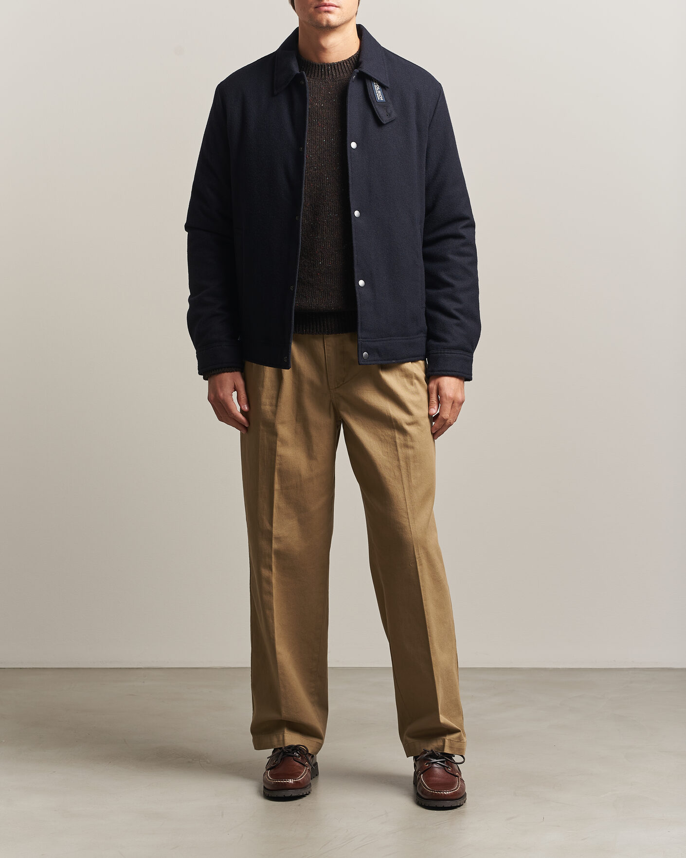 Herr | Jackor | Woolrich | Wool Light Padded Keating Shirt Jacket Melton Blue
