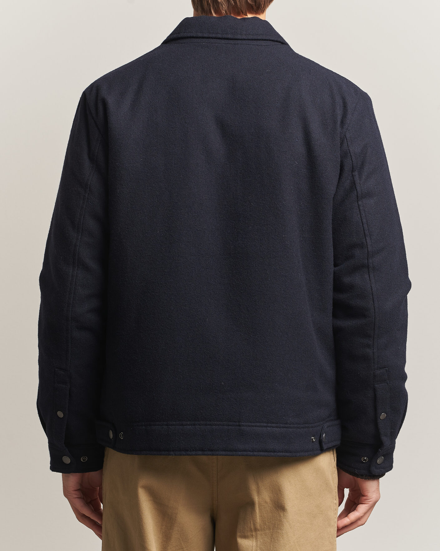 Herr | Jackor | Woolrich | Wool Light Padded Keating Shirt Jacket Melton Blue